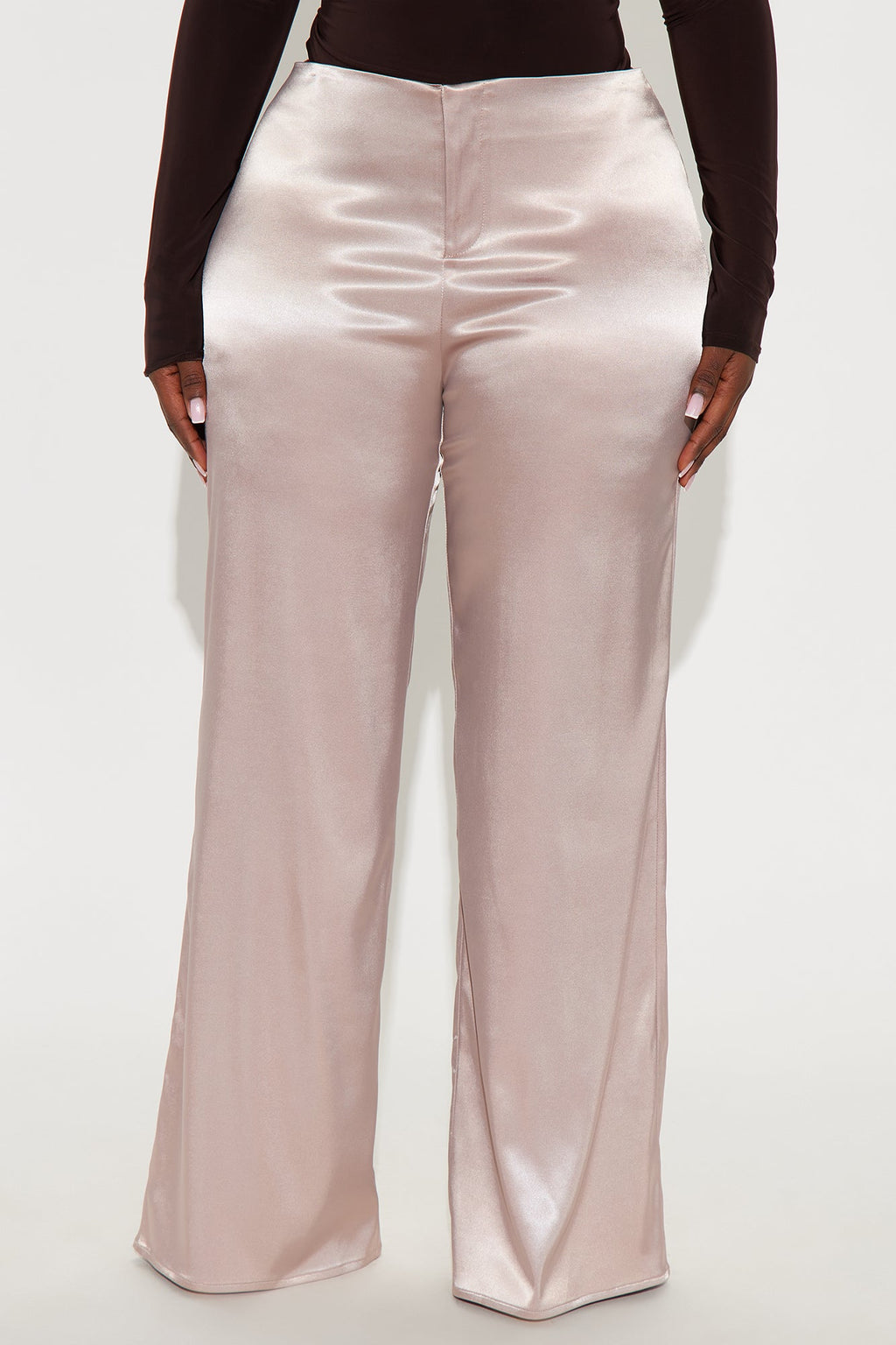Major Moment Satin Wide Leg Pant 32″ - Taupe