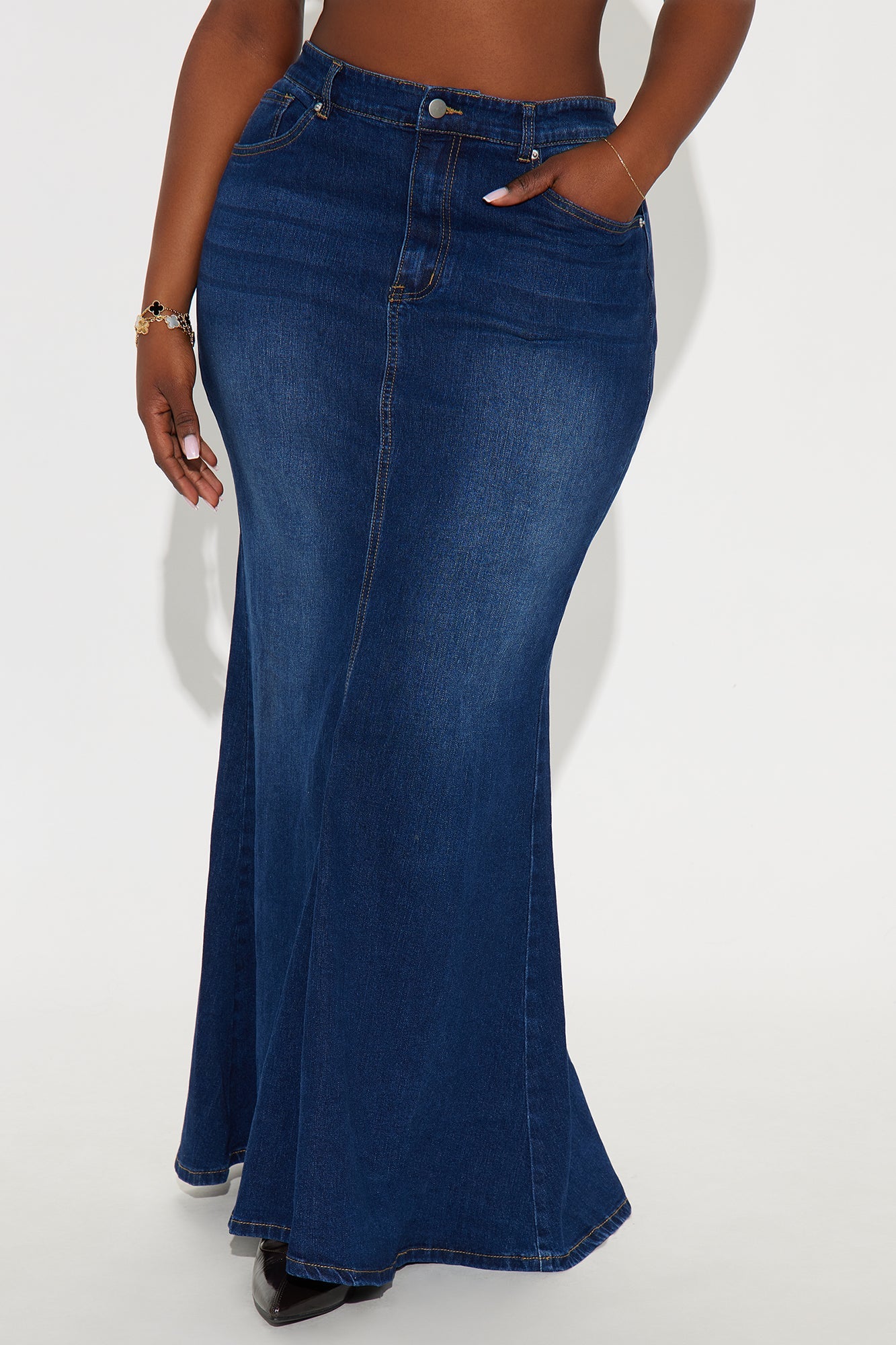 Courtney Denim Maxi Skirt - Dark Wash