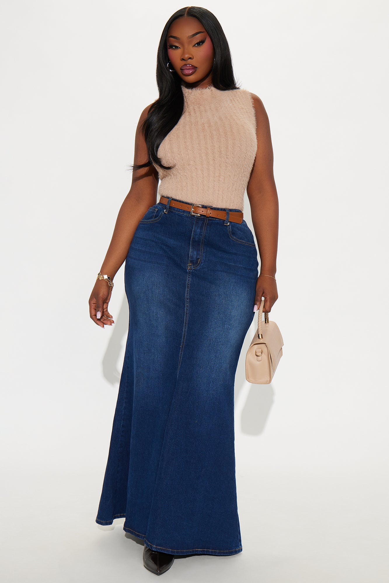 Courtney Denim Maxi Skirt - Dark Wash