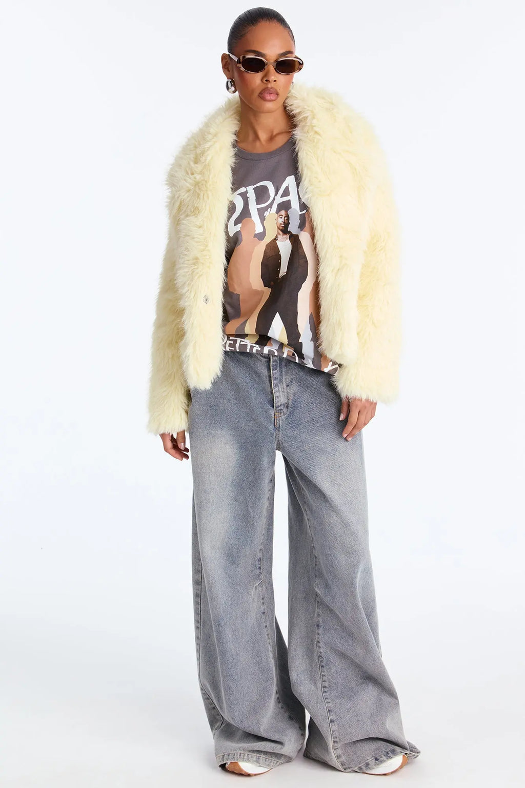 Kennedy Faux Fur Coat - Butter Yellow 