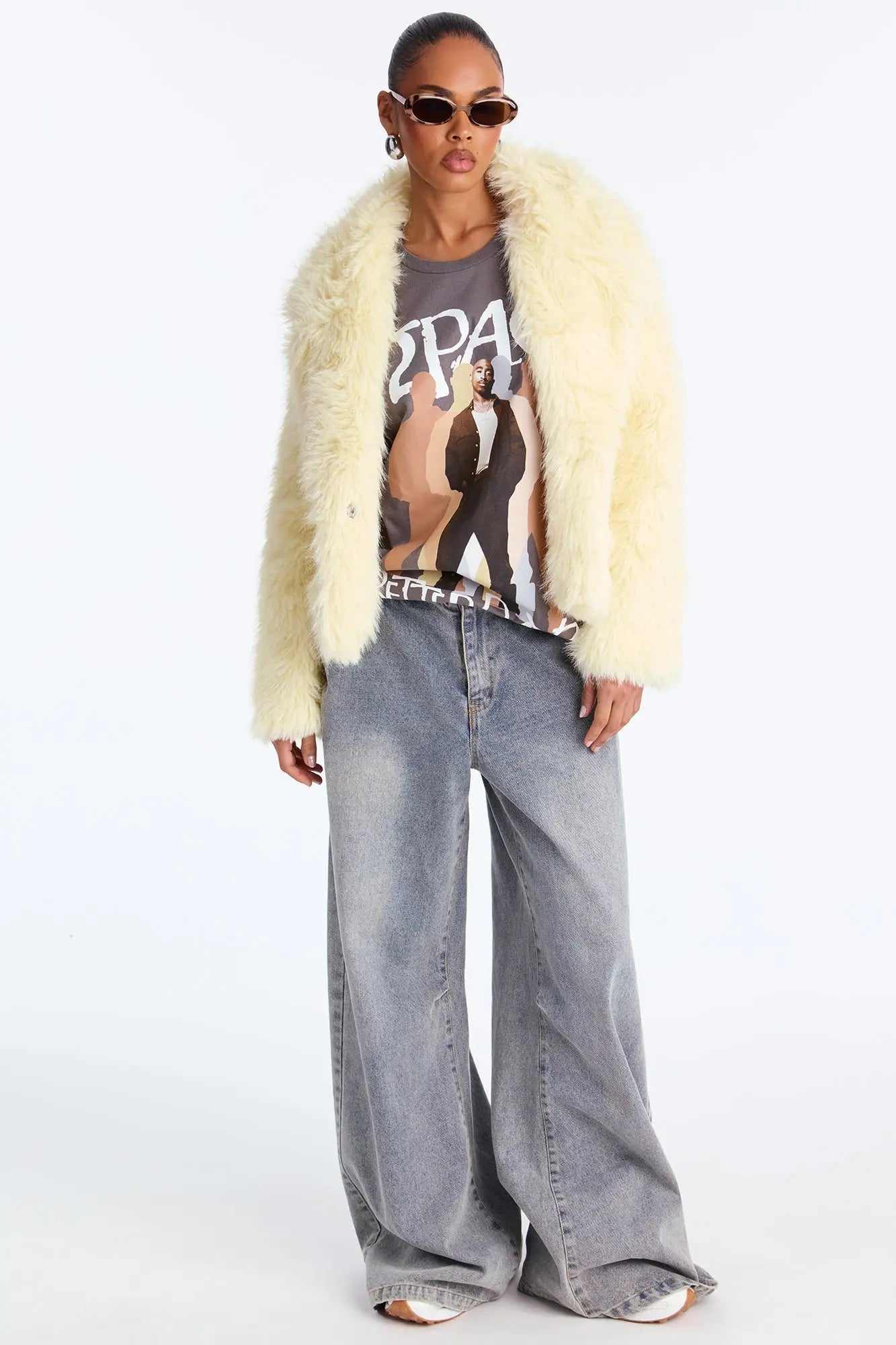 Kennedy Faux Fur Coat - Butter Yellow 