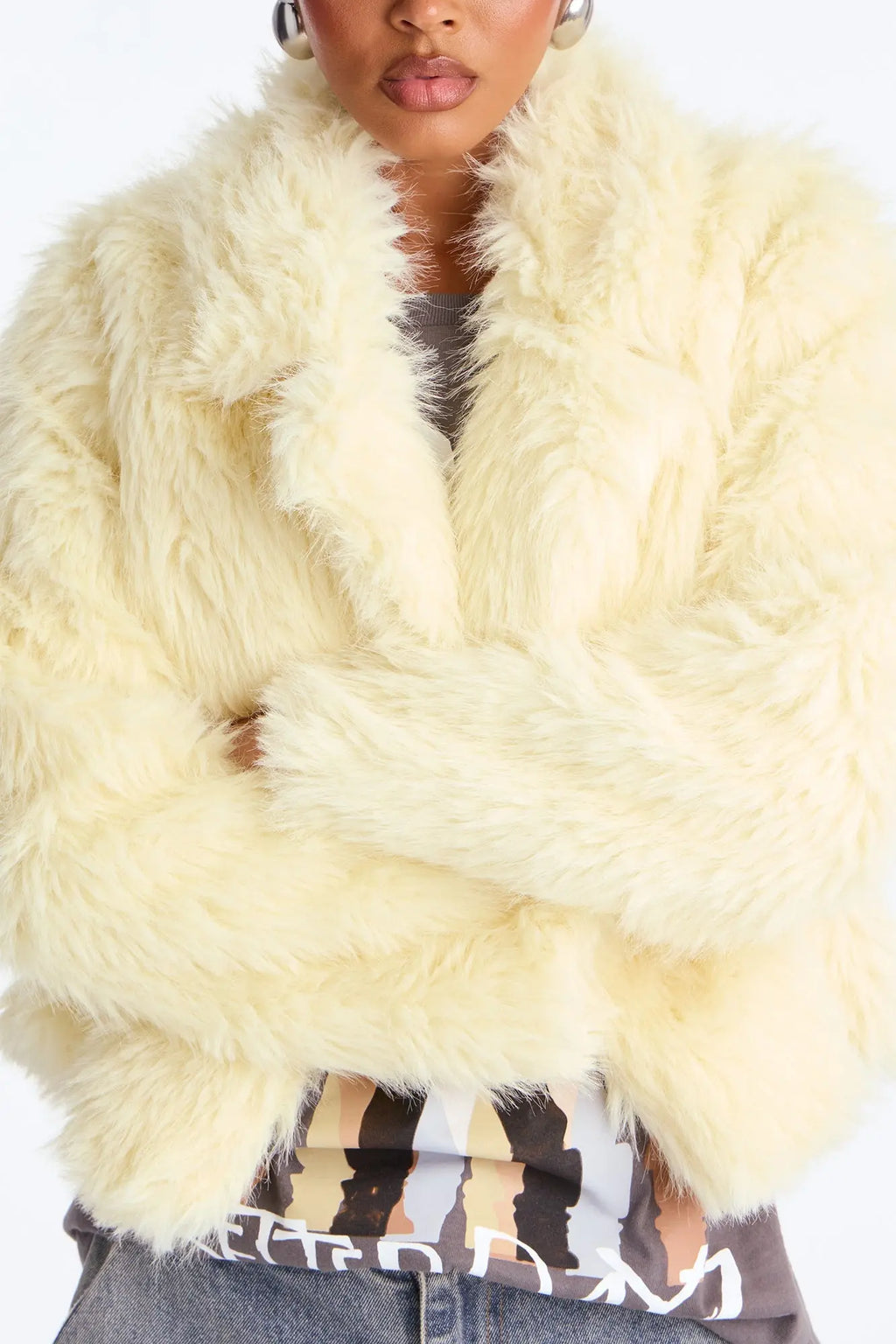 Kennedy Faux Fur Coat - Butter Yellow 