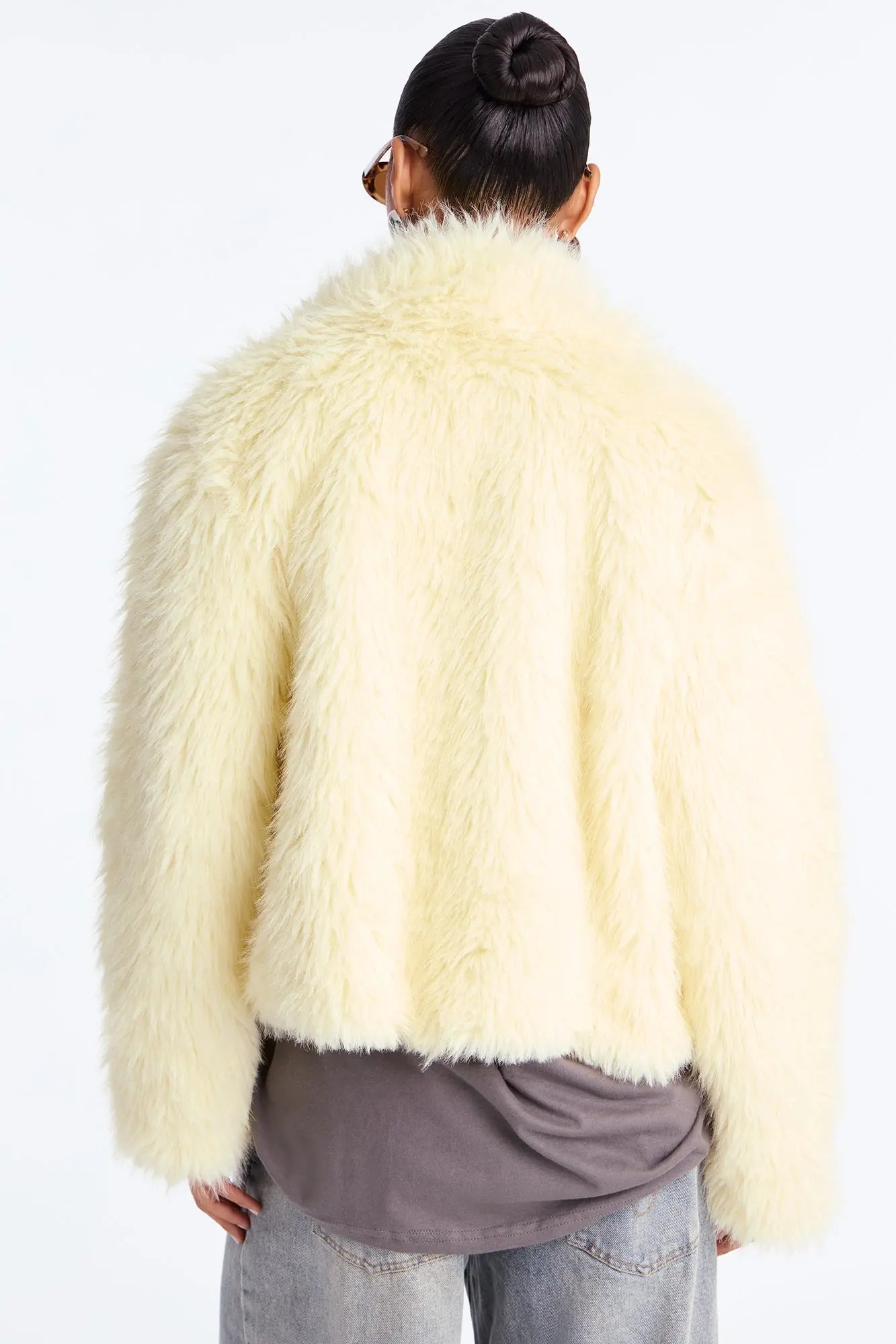 Kennedy Faux Fur Coat - Butter Yellow 