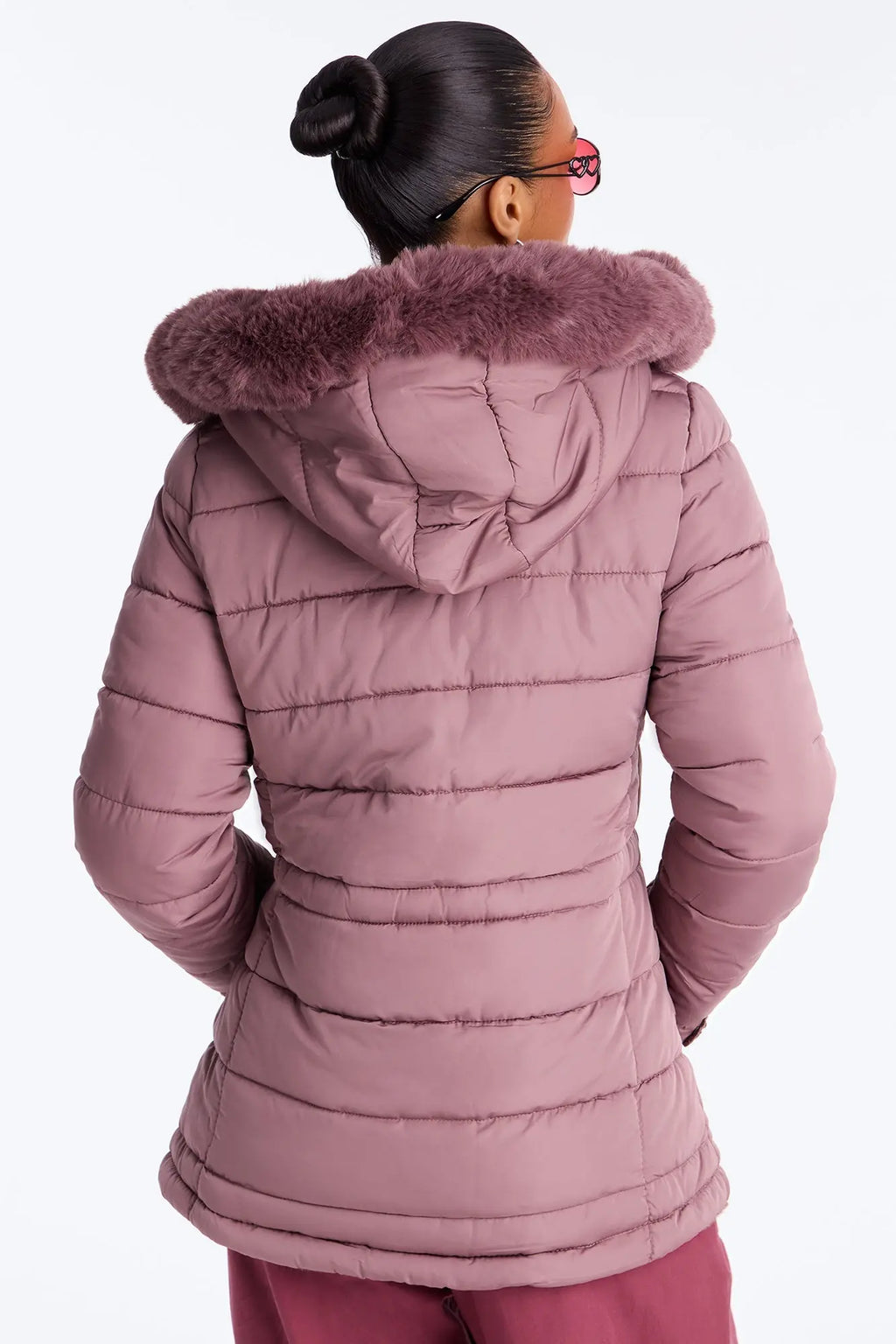 Fireplace Cozy Reversible Puffer Jacket - Plum 