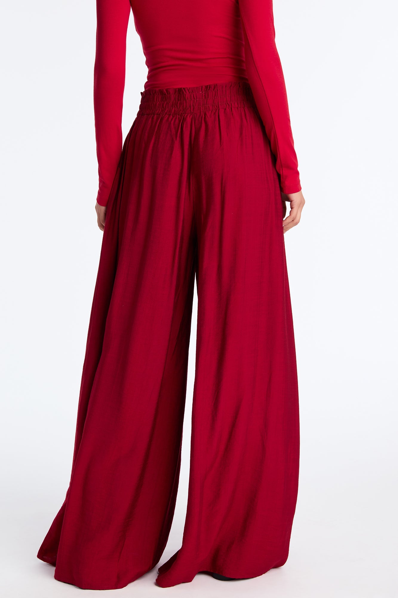 Meet At Sunset Wide Leg Pant - Burgundy