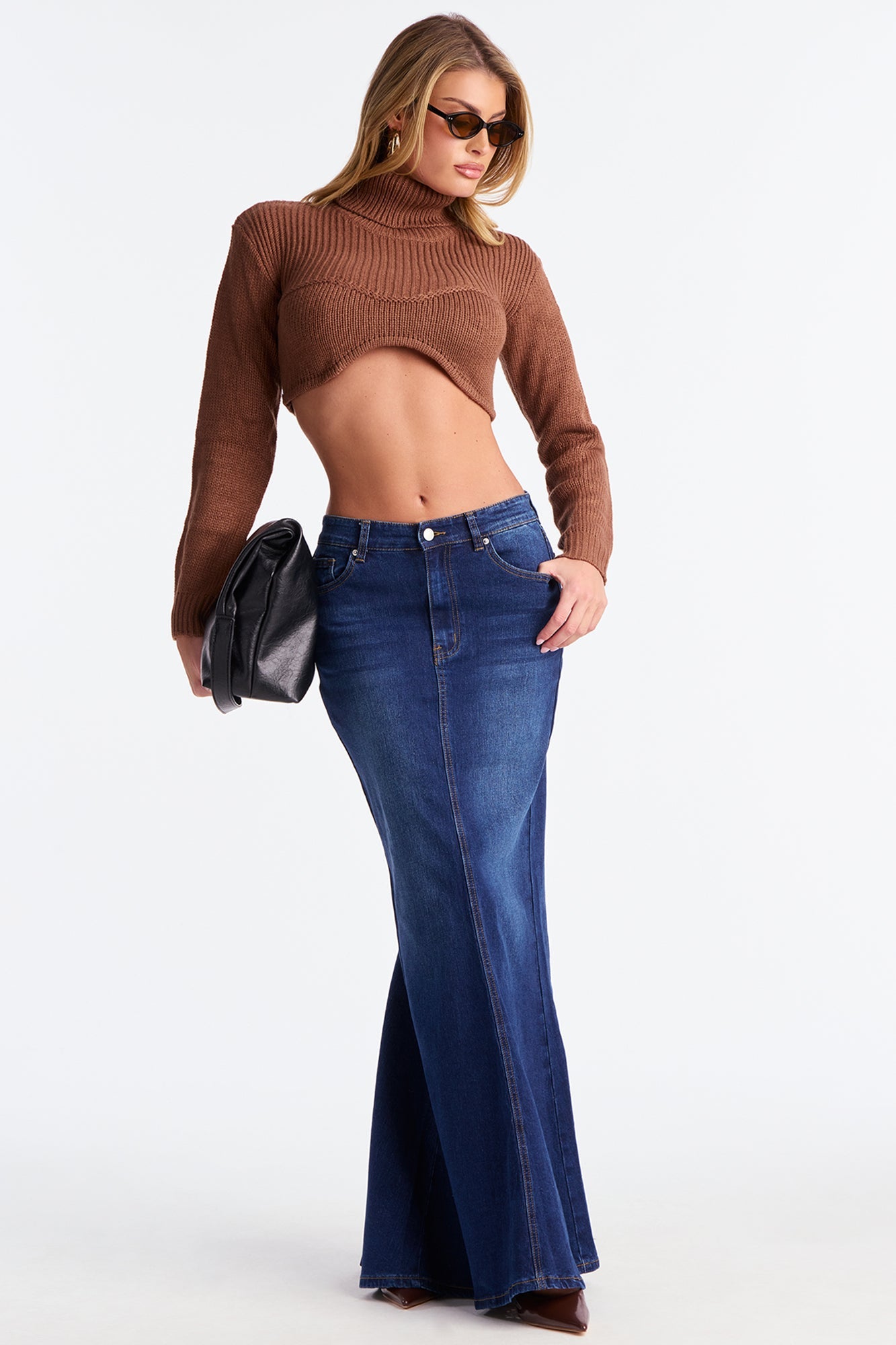 Courtney Denim Maxi Skirt - Dark Wash