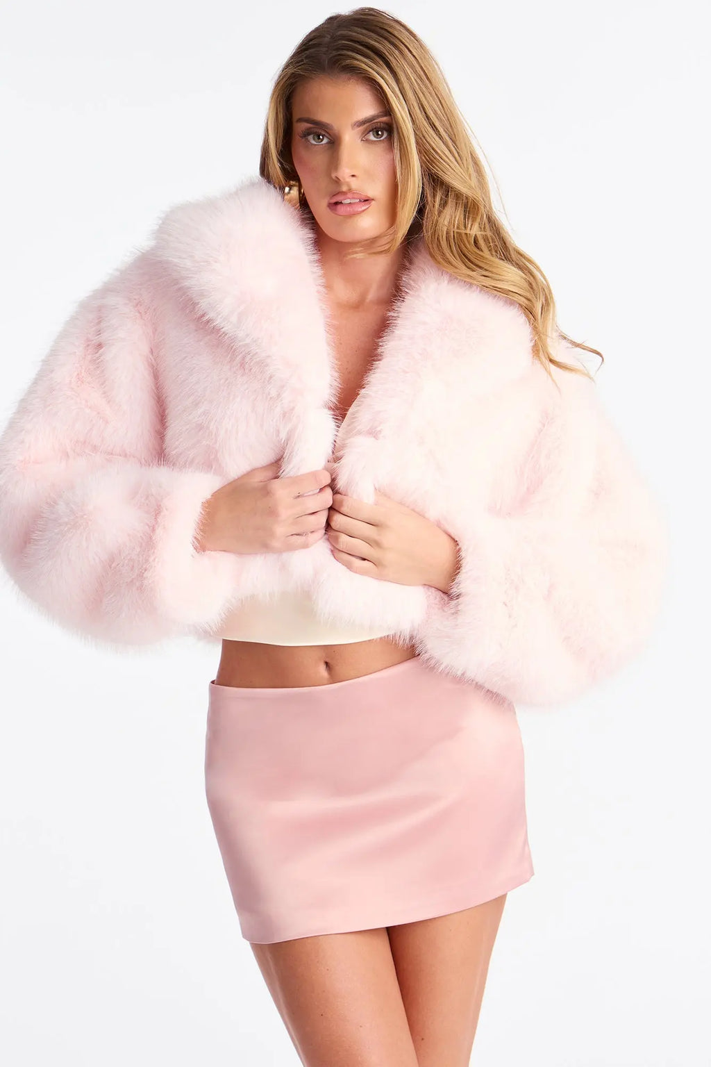 That's Luxe Faux Fur Coat - Blush 