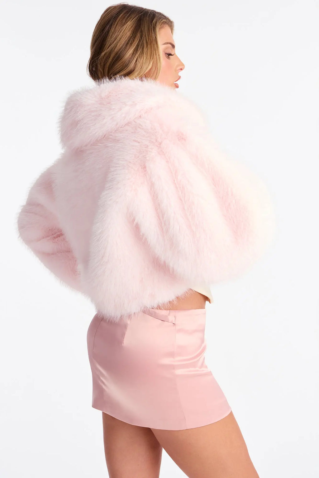That's Luxe Faux Fur Coat - Blush 