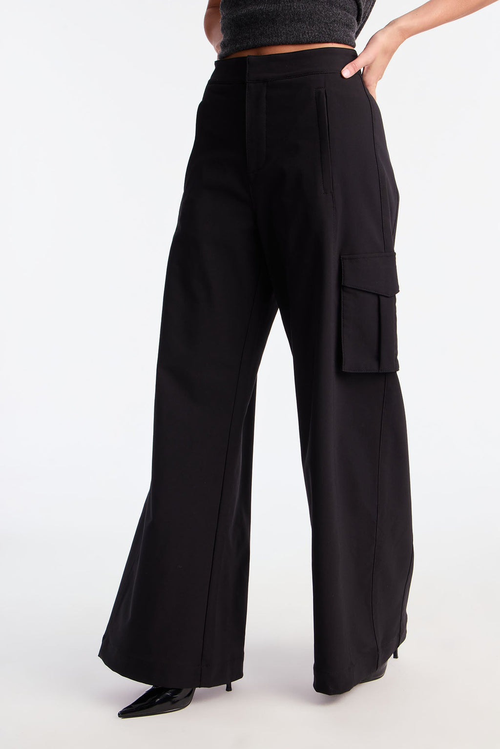 Rebel Heart Extreme Wide Leg Cargo Pant 32″ - Black