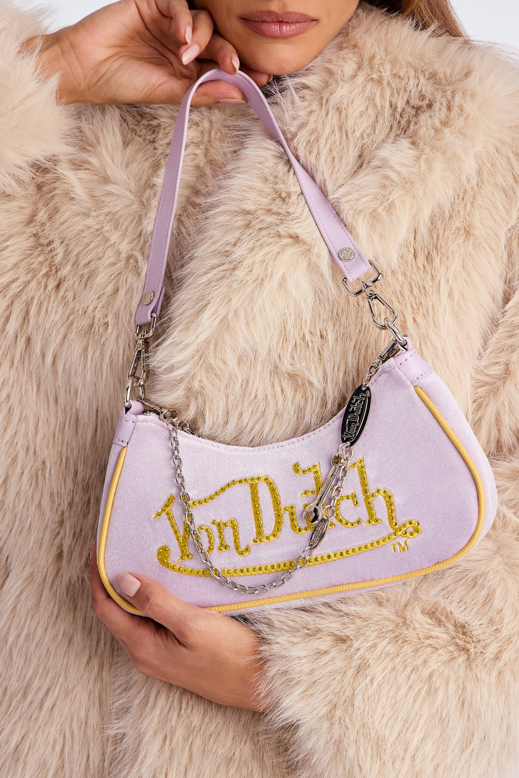 Velvet Mode Von Dutch Shoulder Bag - Purple 
