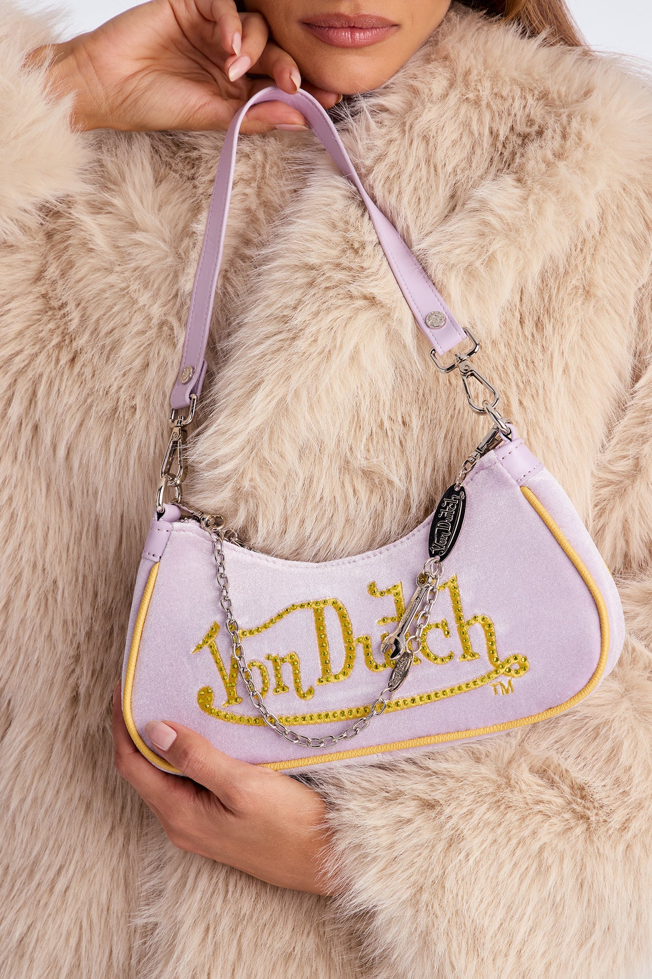 Velvet Mode Von Dutch Shoulder Bag - Purple 