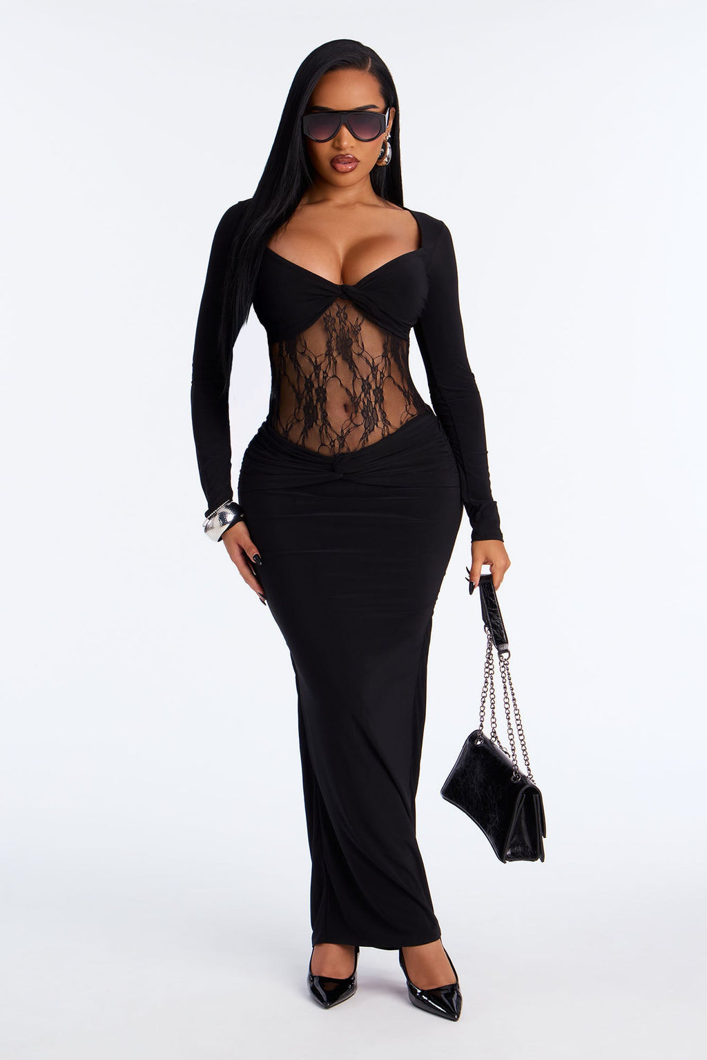 Instant Crush Lace Maxi Dress - Black