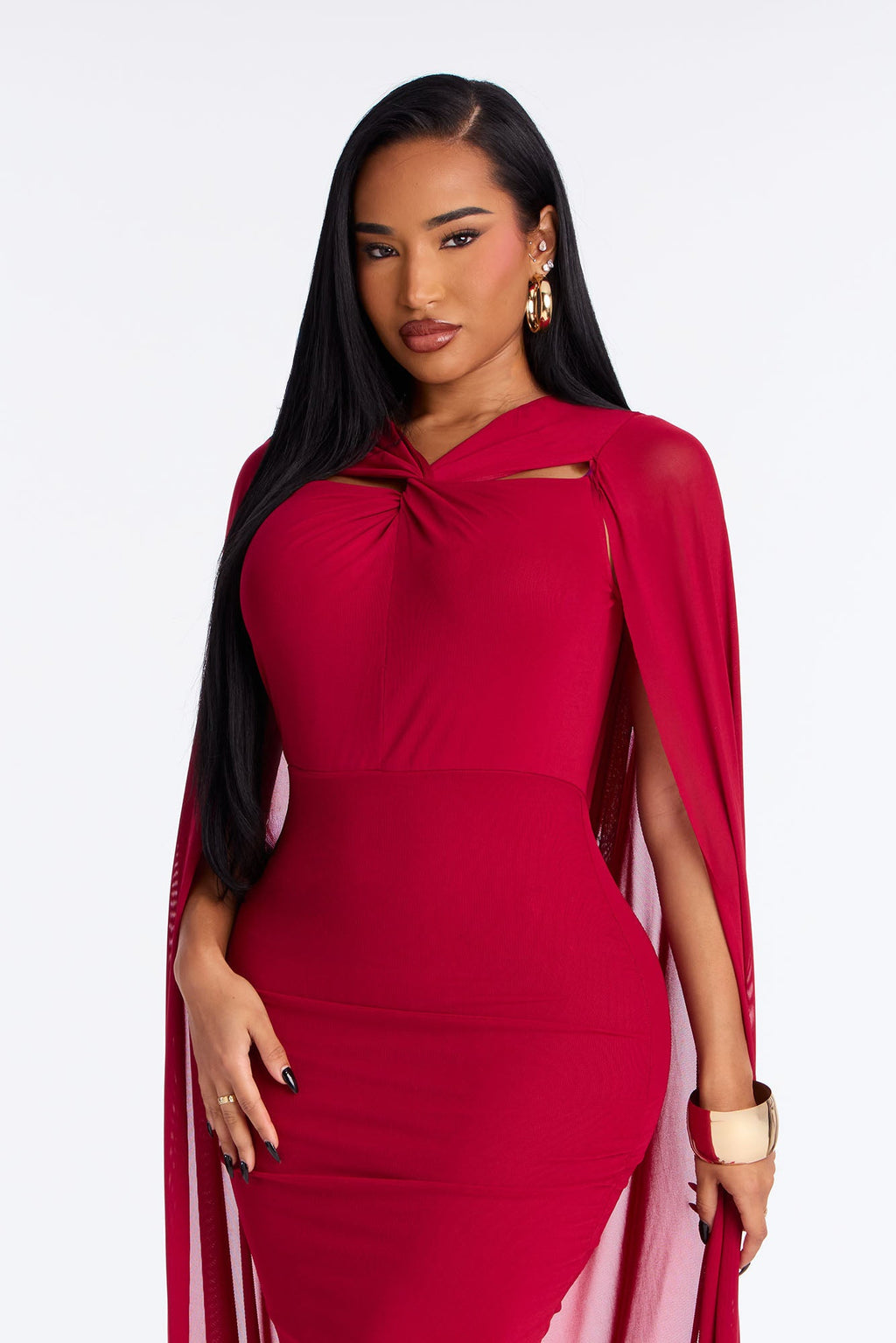 Soul Lover Mesh Maxi Gown - Red