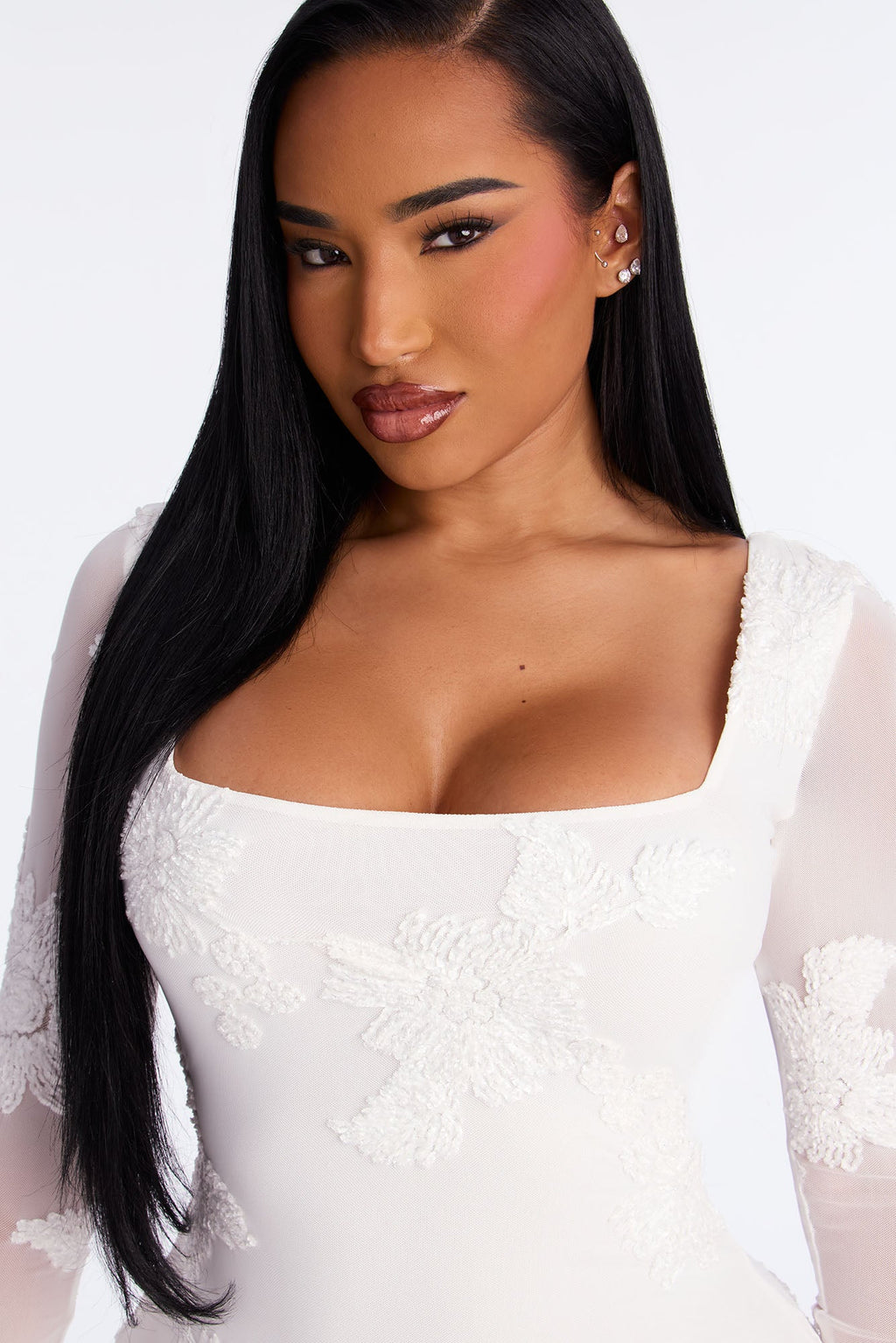 Still Obsessed Mesh Maxi Dress - White