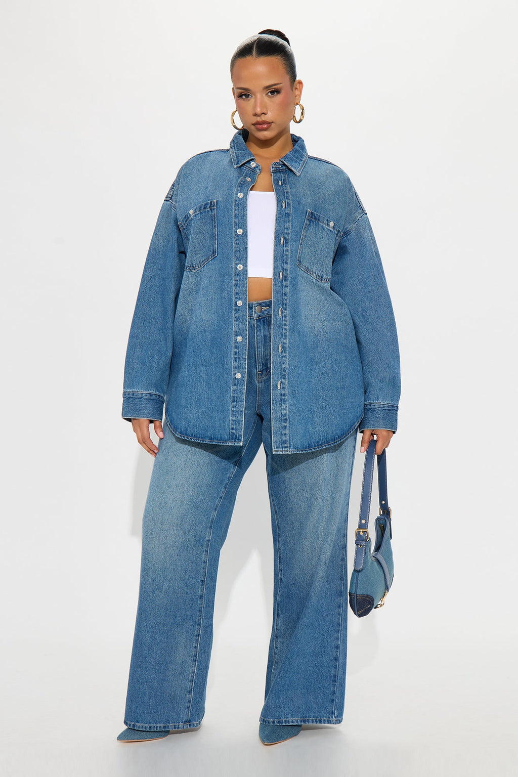 Del Rey Denim Pant Set - Medium Wash