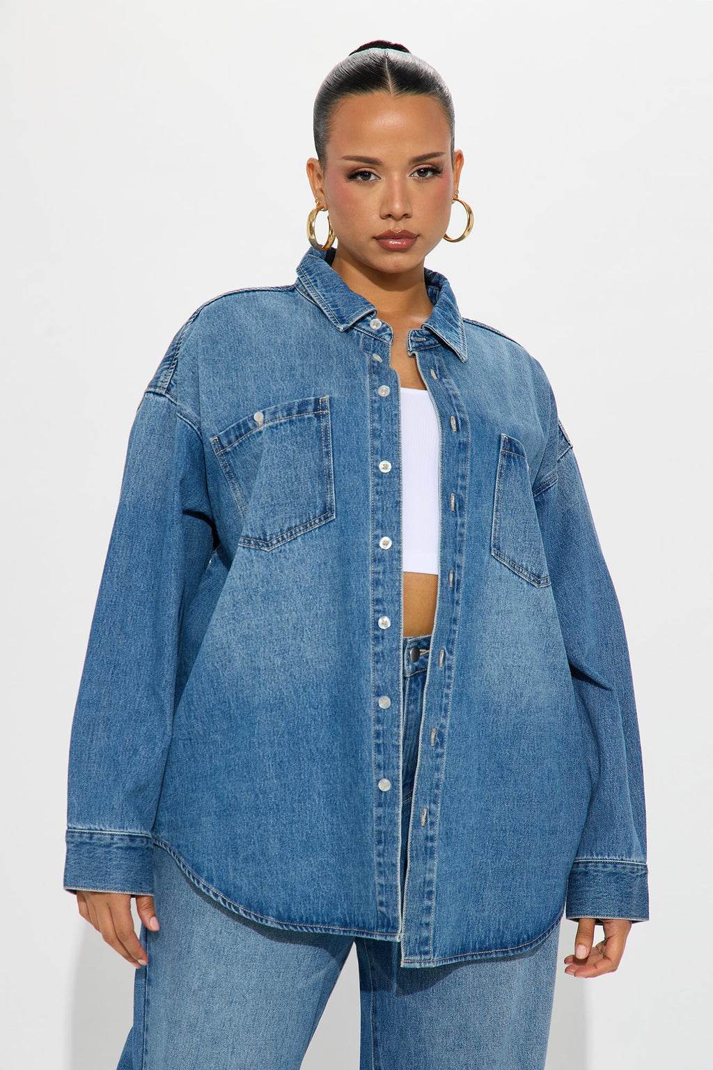 Del Rey Denim Pant Set - Medium Wash