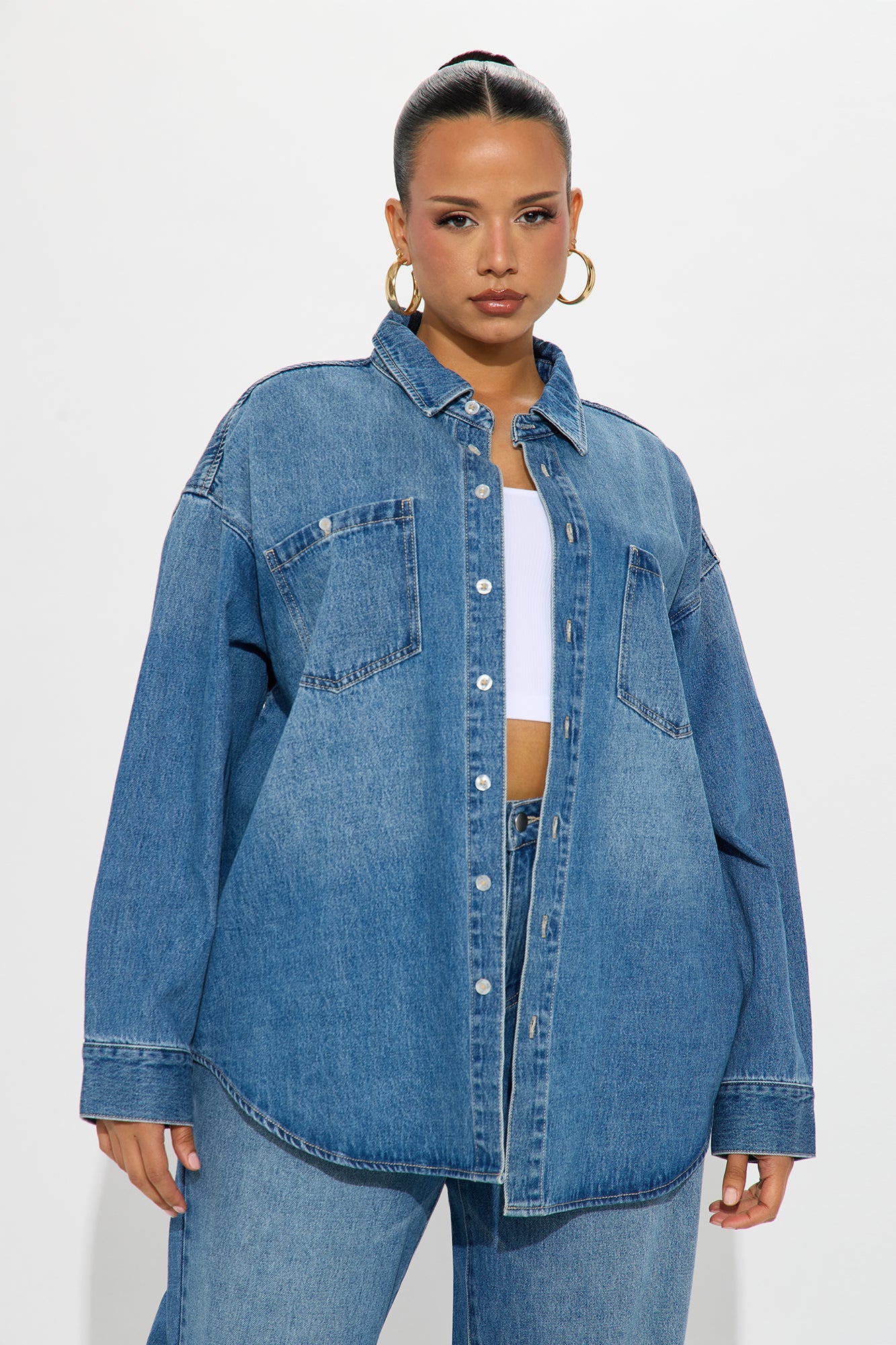 Del Rey Denim Pant Set - Medium Wash