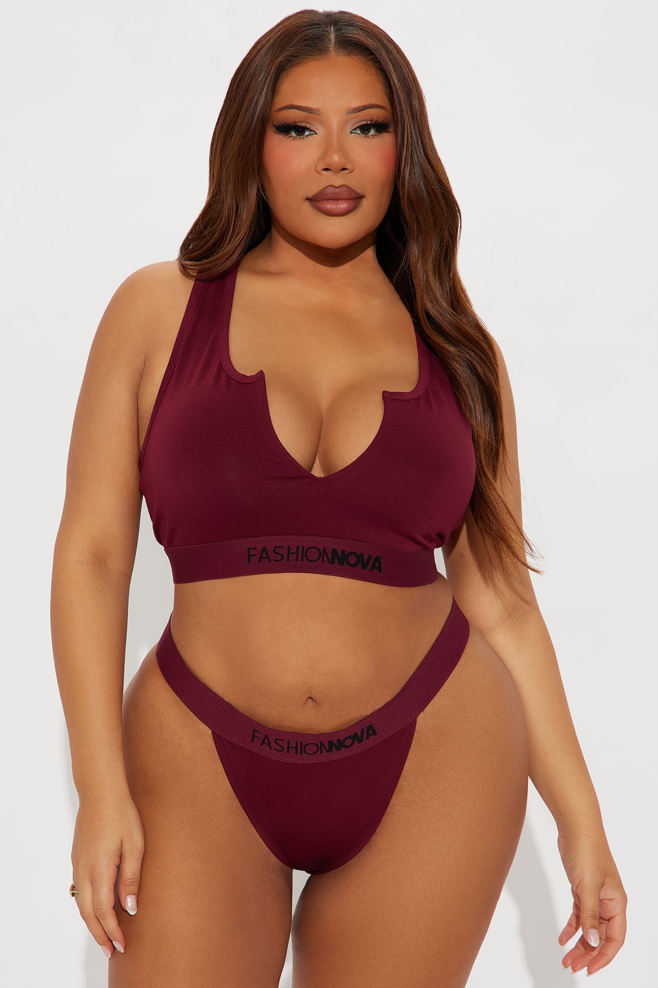 FN Mood Cotton Thong - Wine