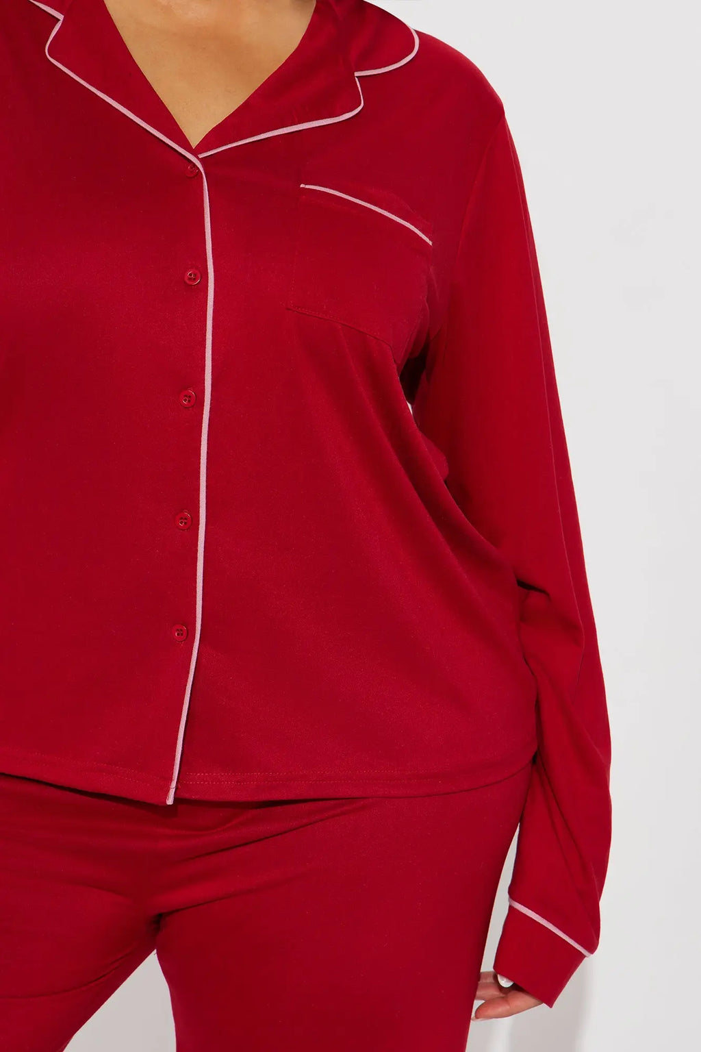 In The Morning PJ Pant Set - DarkRed 