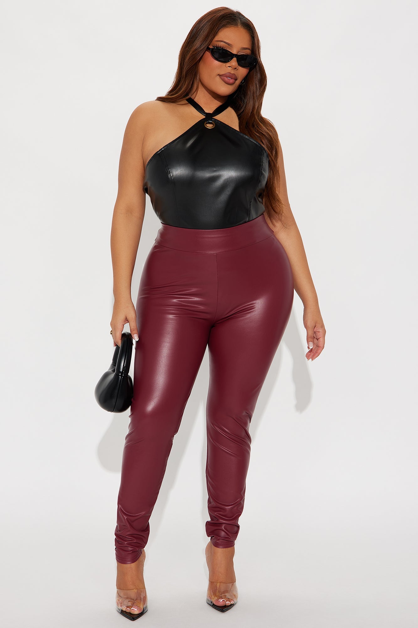 Like What You See Faux Leather Legging - Burgundy 