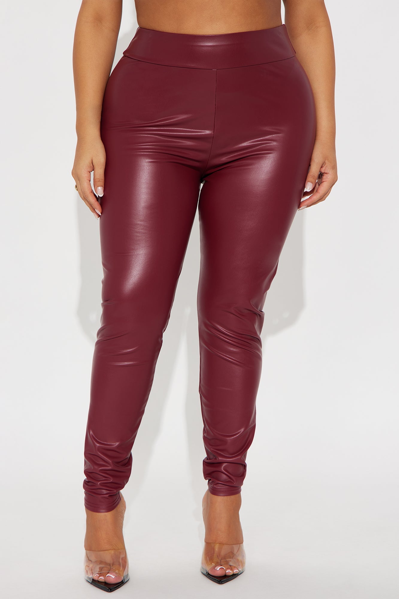 Like What You See Faux Leather Legging - Burgundy 