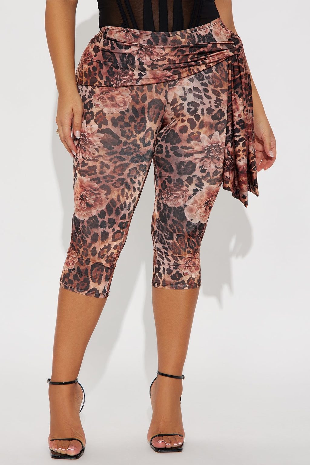 Wildly Seductive Leopard Capri Legging - Brown/combo