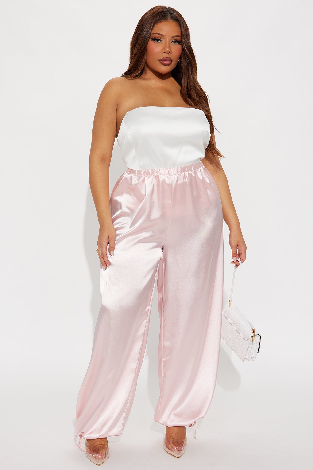 Destinee Satin Balloon Pants 29″ - Blush