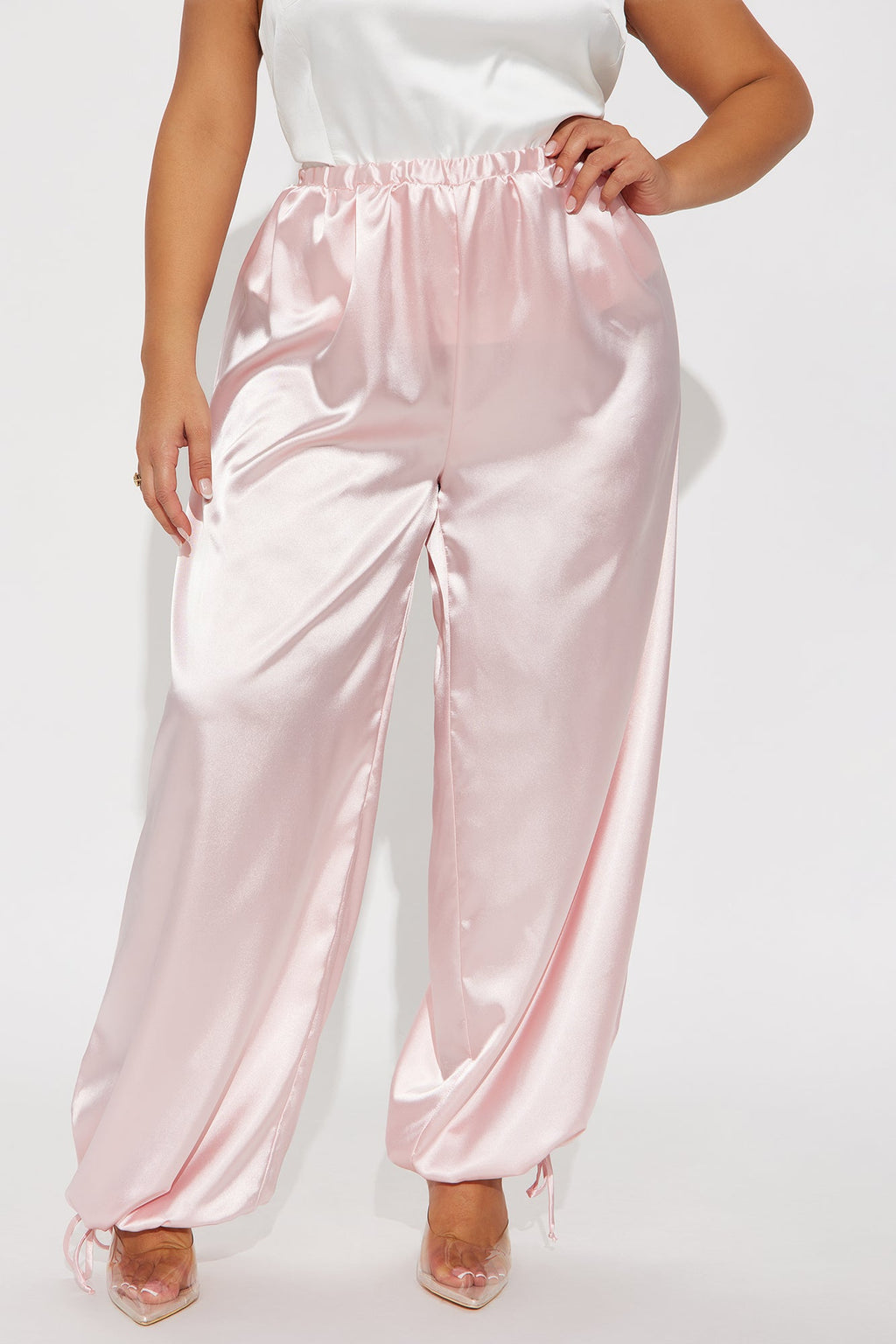 Destinee Satin Balloon Pants 29″ - Blush
