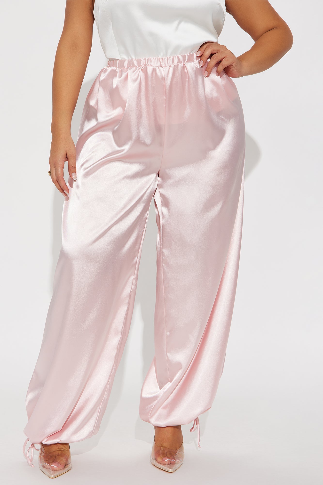 Destinee Satin Balloon Pants 29″ - Blush