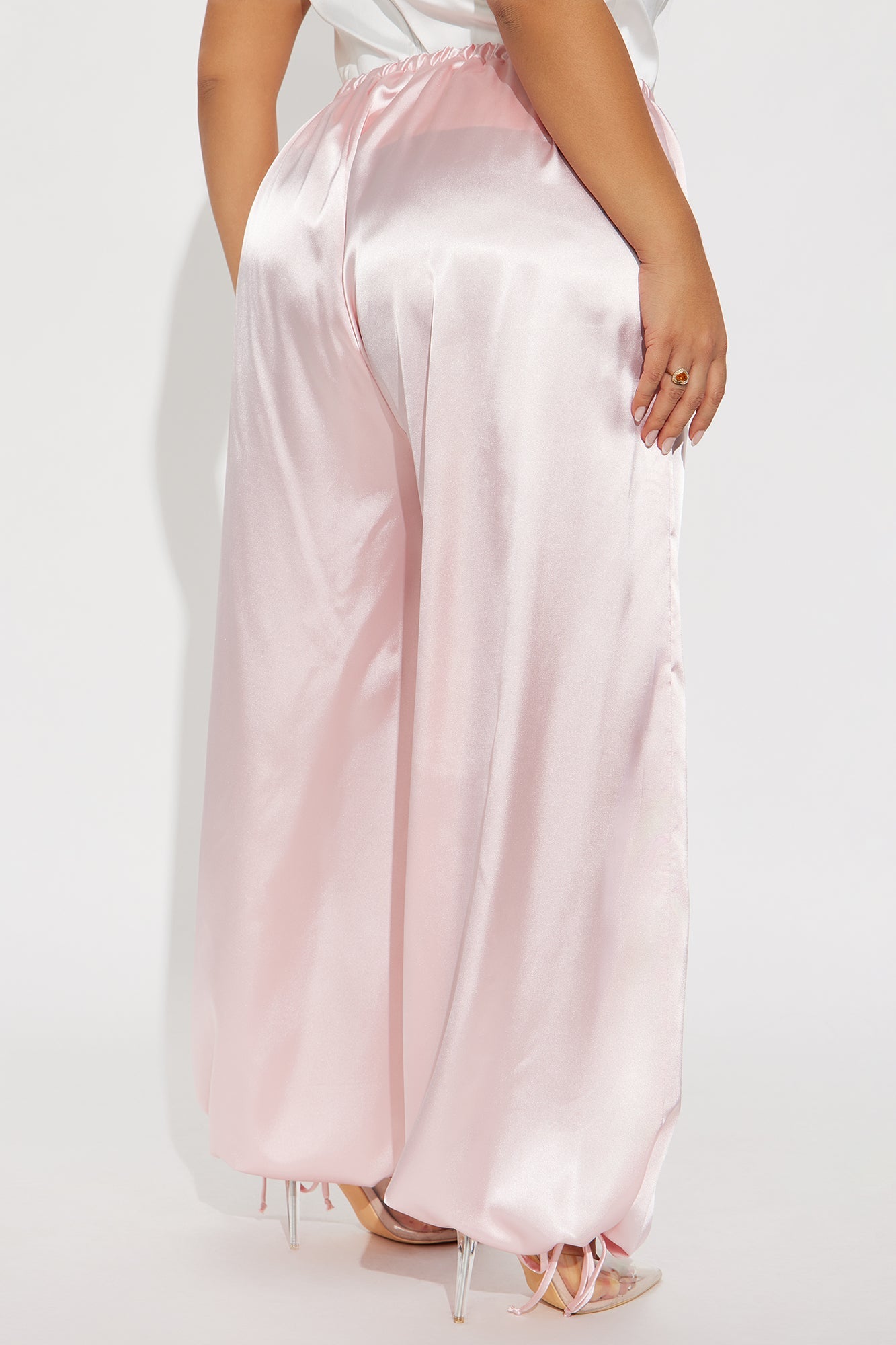 Destinee Satin Balloon Pants 29″ - Blush