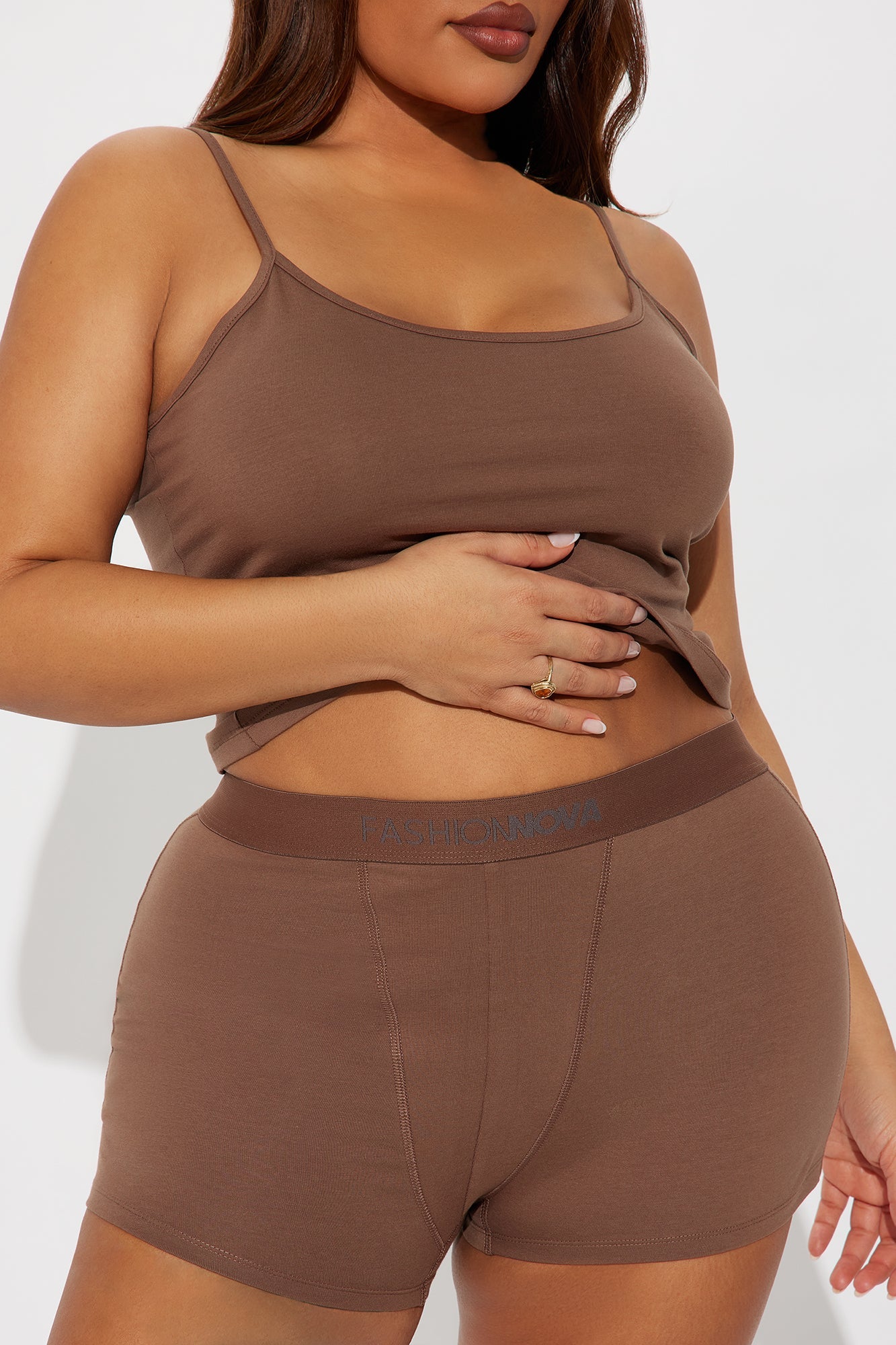 FN Mood PJ Boxer Short Set - Chocolate