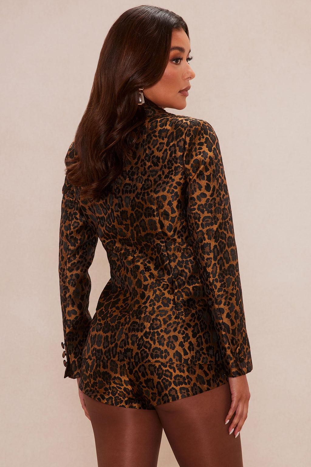 Sofia Jacquard Leopard Short Suit Set - Leopard