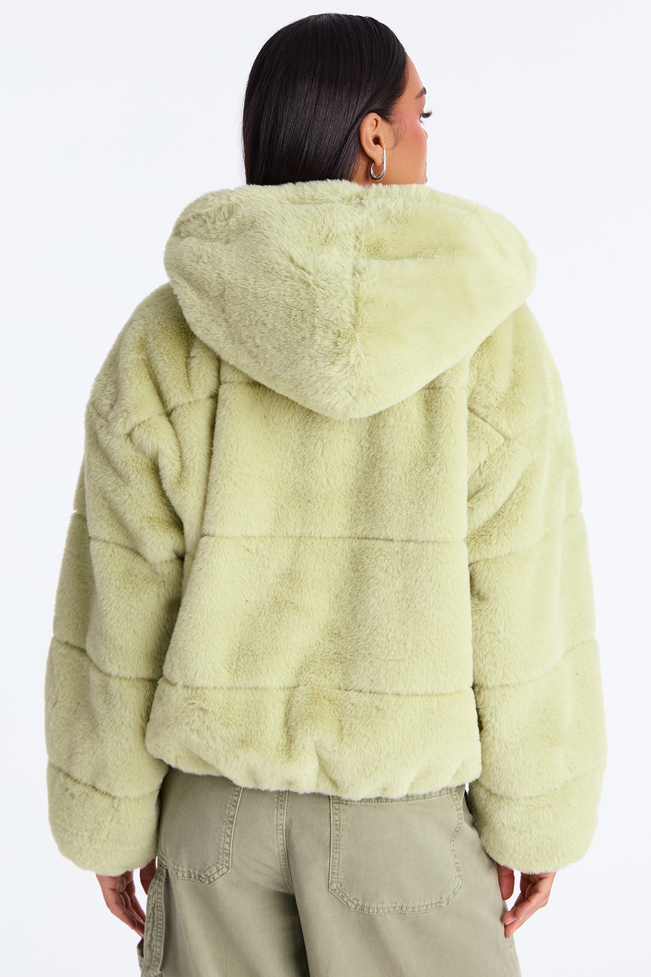 Leah Faux Fur Jacket - Sage