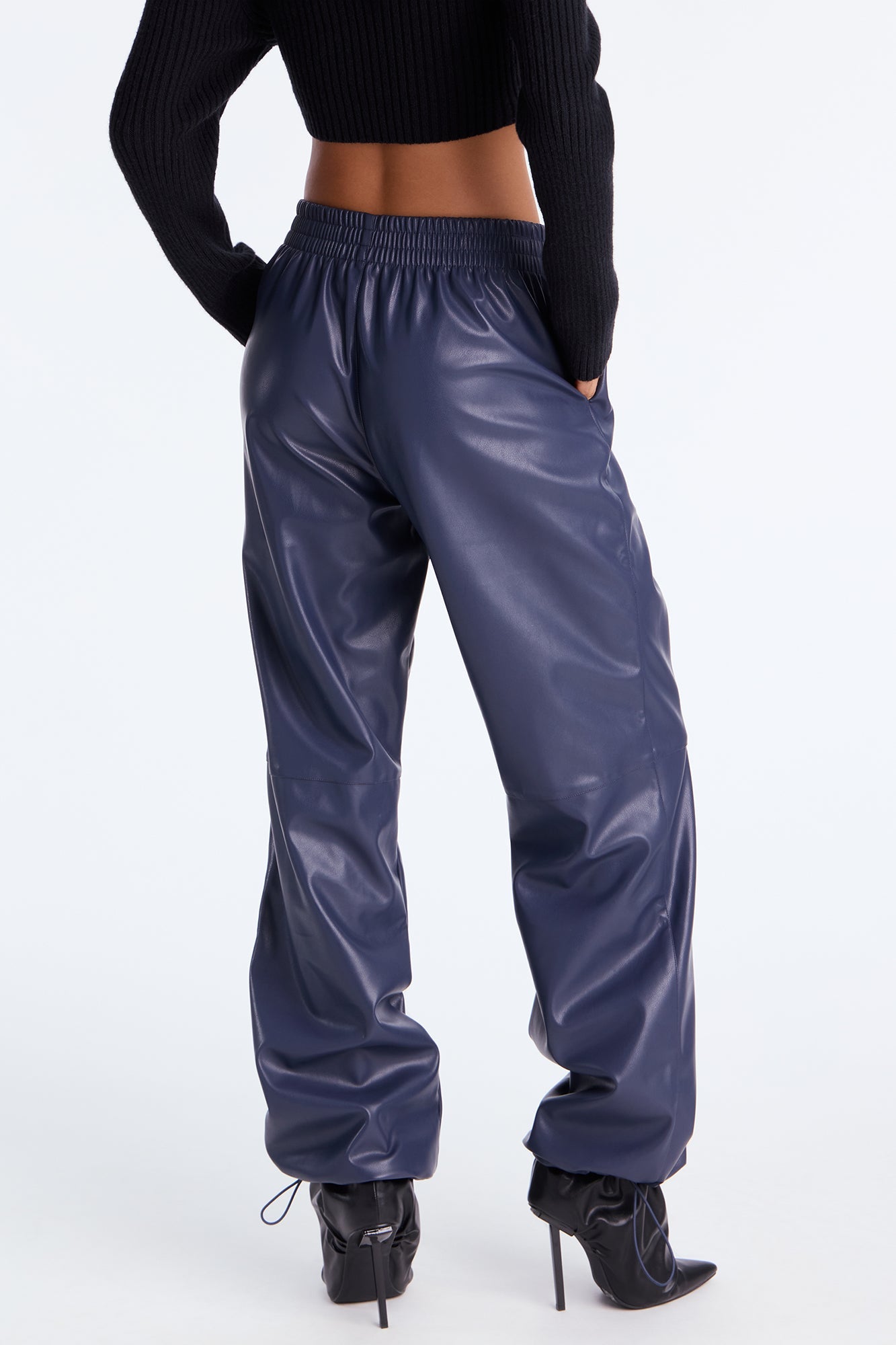 Dana Faux Leather Jogger Pant - Teal