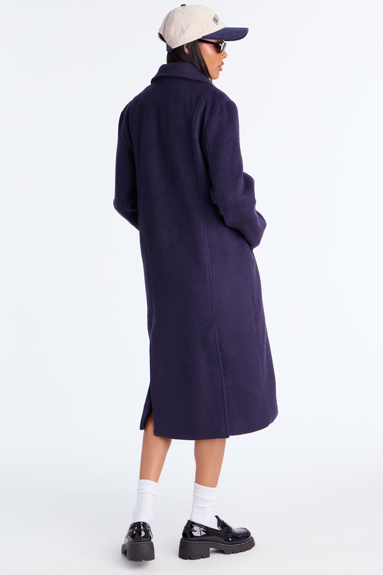 Melonie Wool Trench Coat - Navy