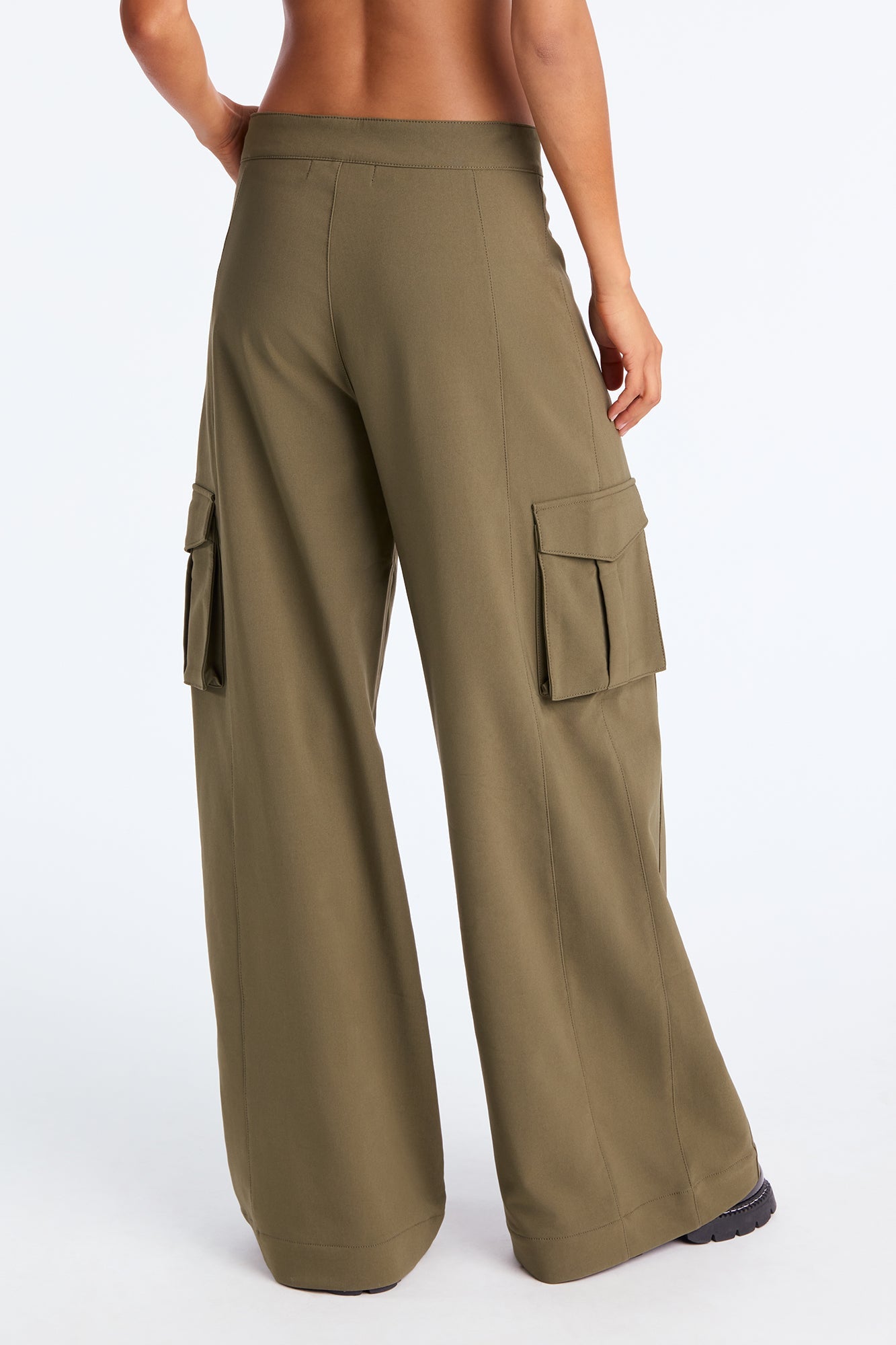 Rebel Heart Extreme Wide Leg Cargo Pant 32″ - Olive