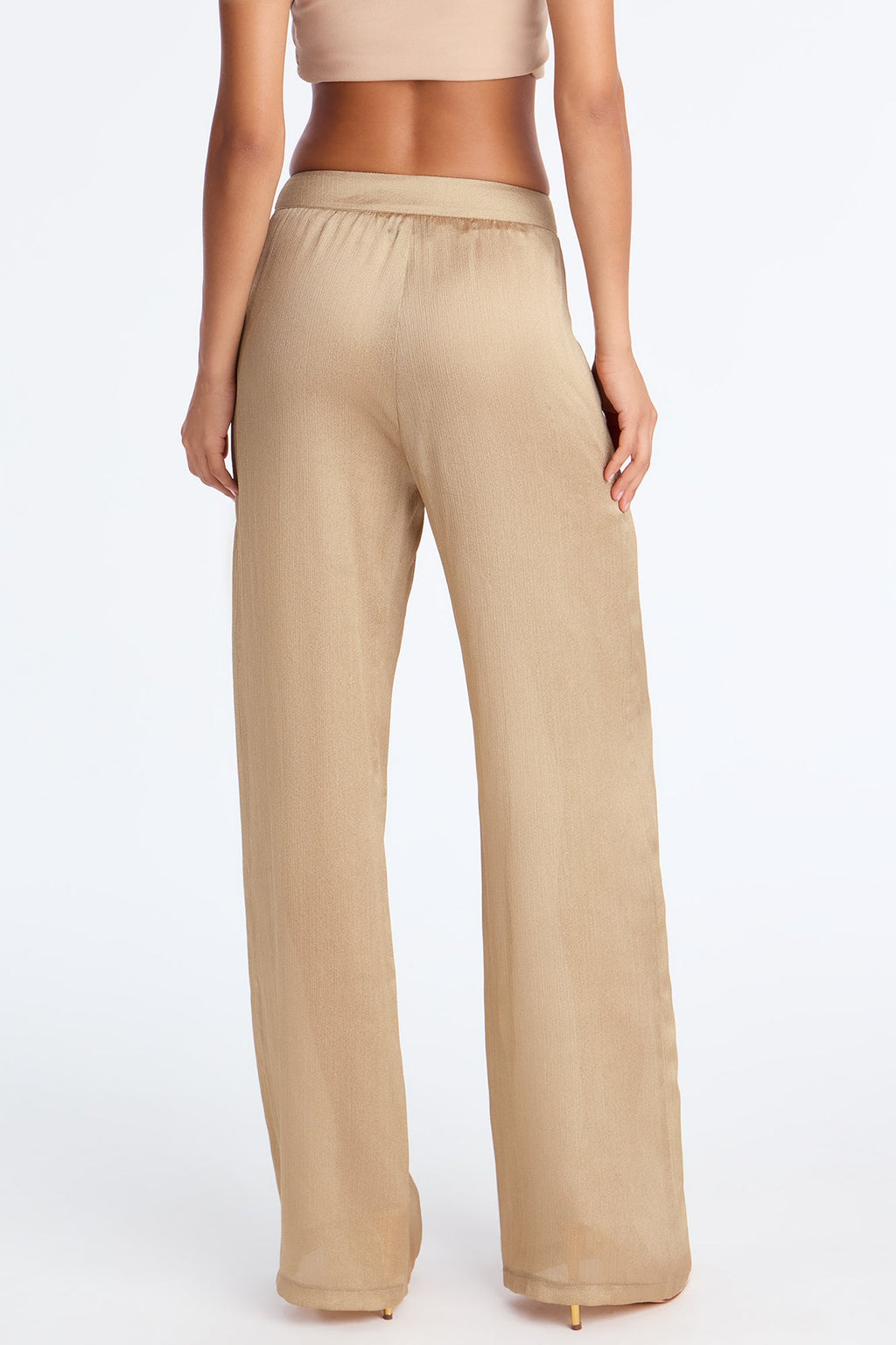 Iconic Scene Low Rise Shimmer Wide Leg Pant 33 - Gold