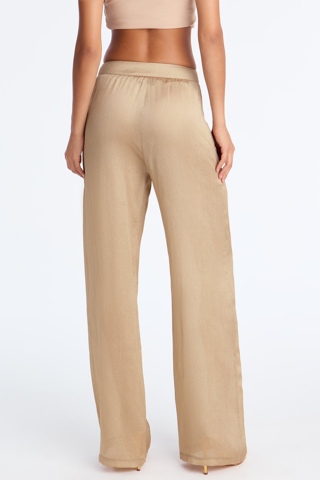 Iconic Scene Low Rise Shimmer Wide Leg Pant 33 - Gold