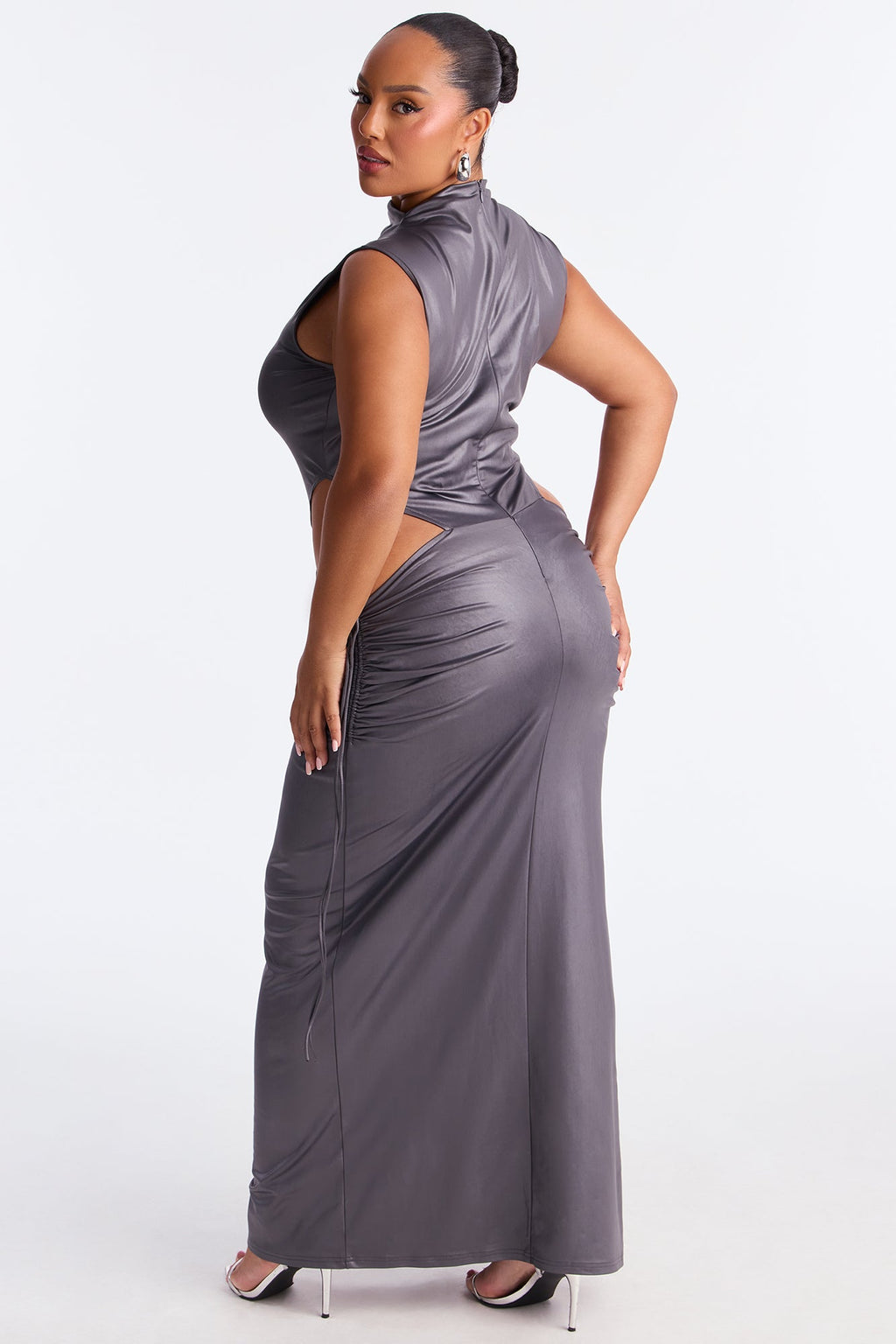 Not A Prob Cut Out Maxi Dress - Charcoal