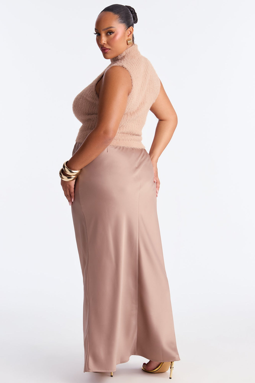 Brunch to GNO Satin Maxi Skirt - Mocha