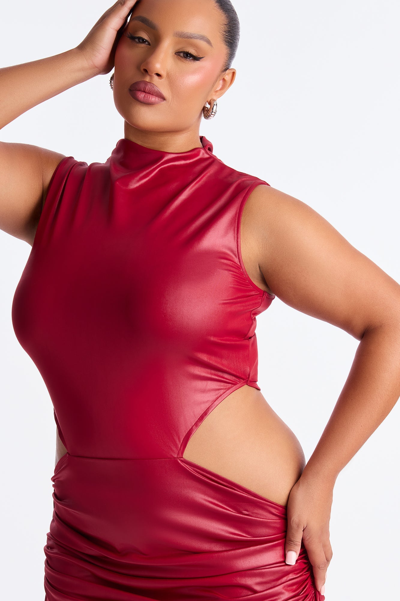 Not A Prob Cut Out Maxi Dress - Red