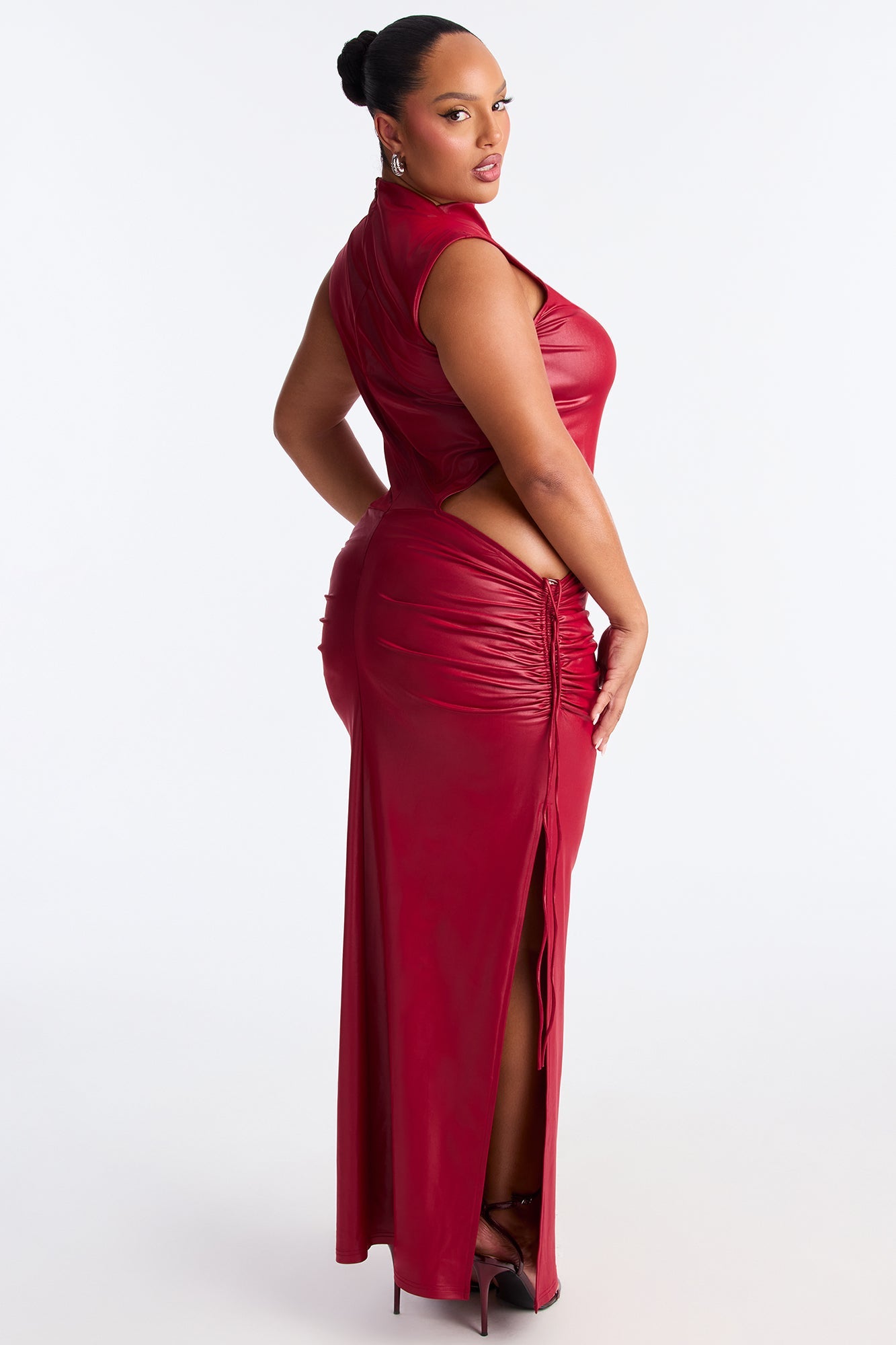 Not A Prob Cut Out Maxi Dress - Red