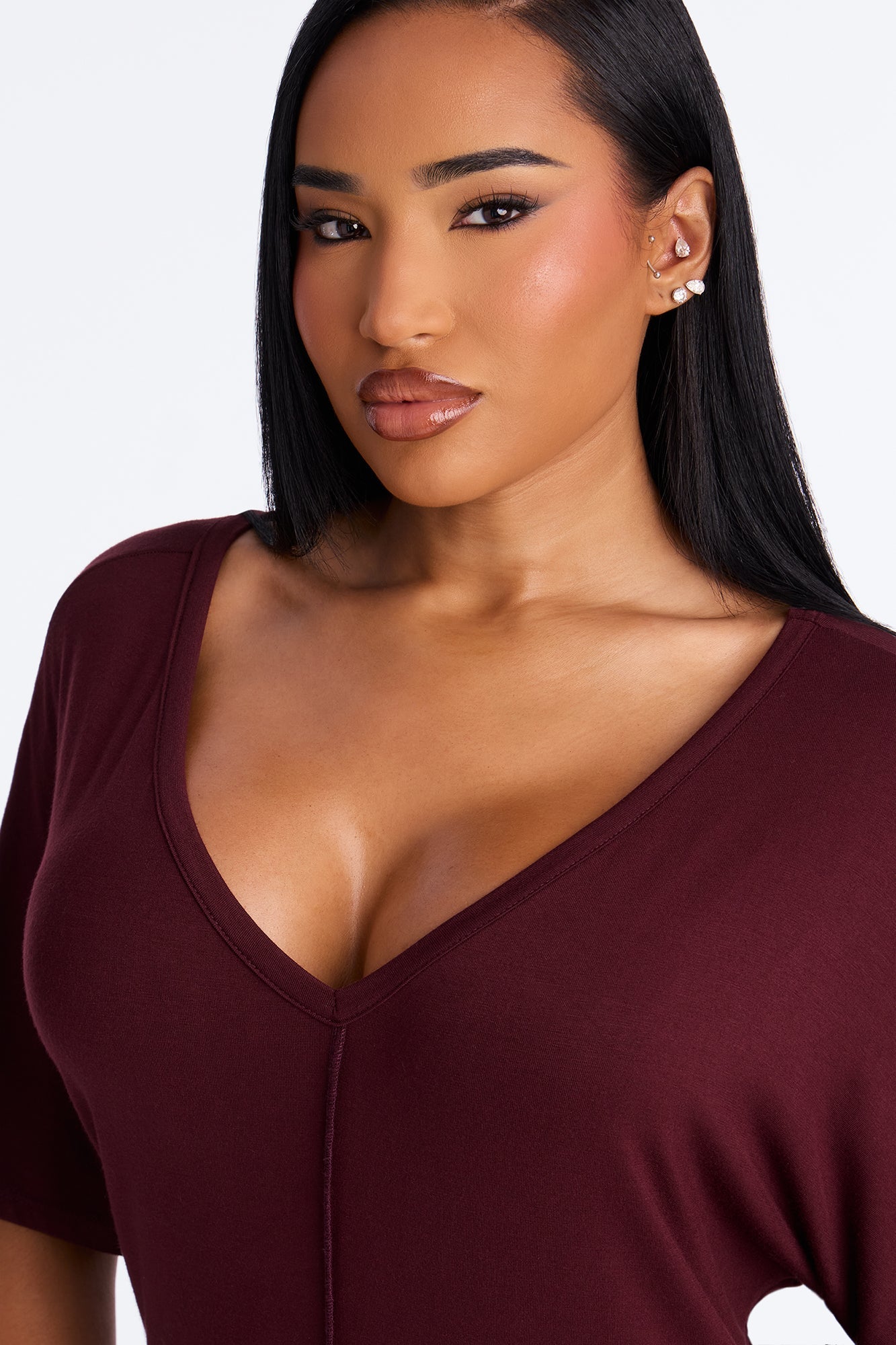 Staying In TShirt Midi Dress - Brown
