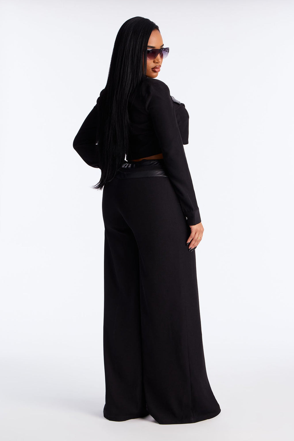 Mirella Buckle Pant Set - Black