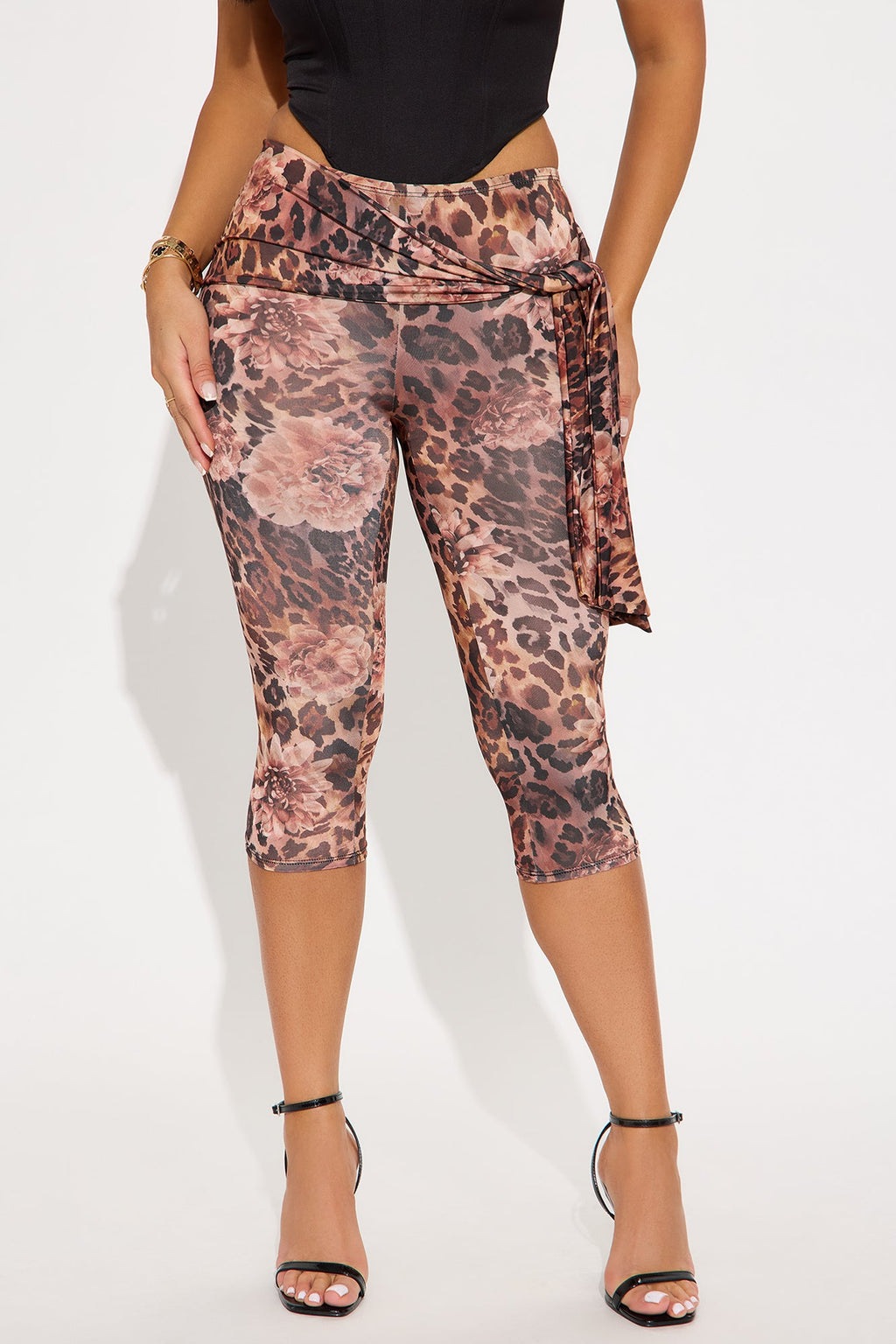 Wildly Seductive Leopard Capri Legging - Brown/combo