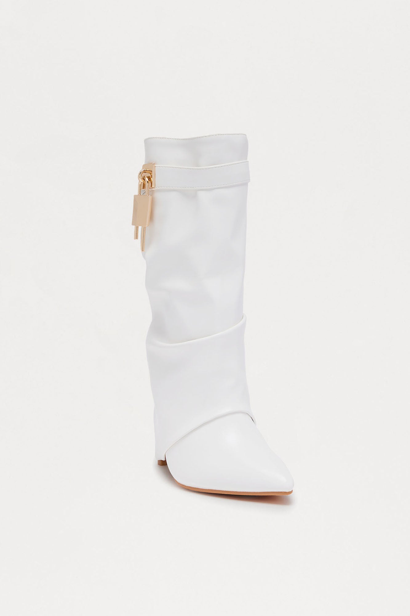 Crue Ruched Overlay Boots - Ivory