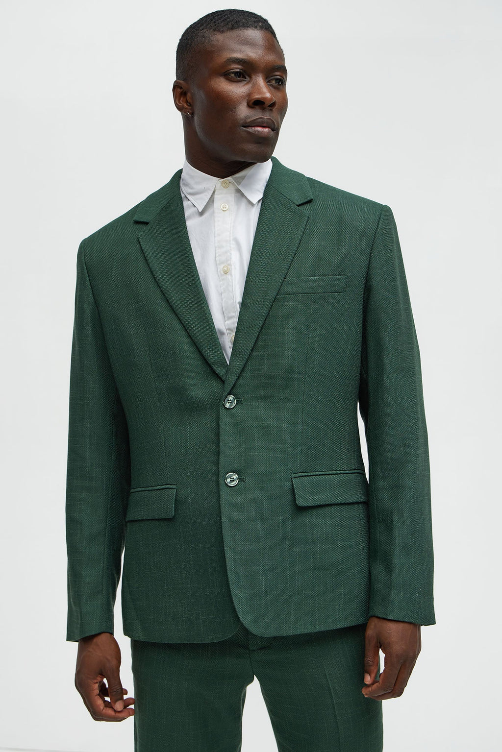 Shepton Solid Texture Blazer - Green