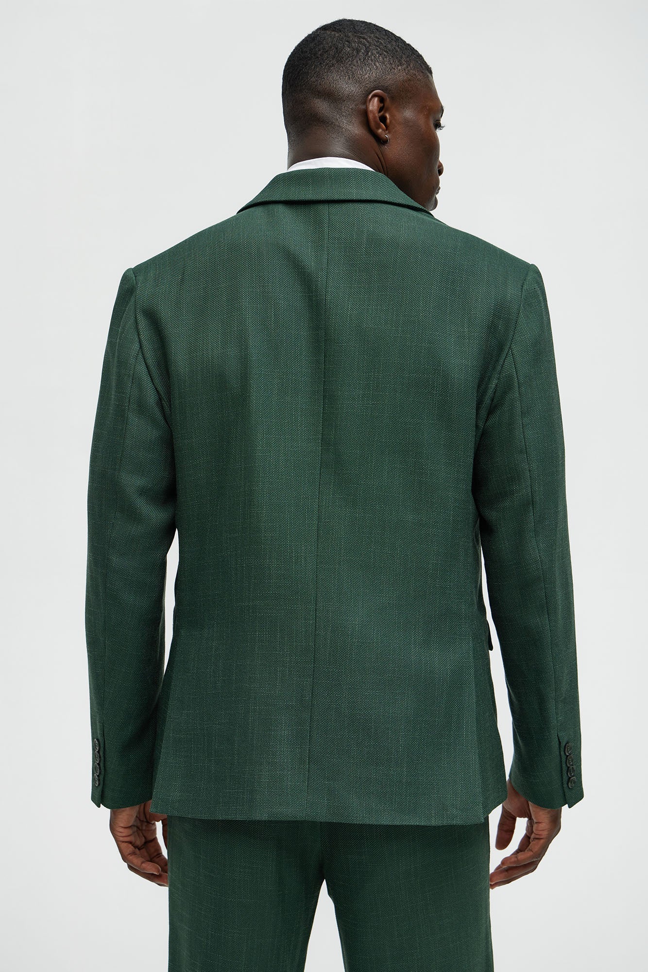 Shepton Solid Texture Blazer - Green