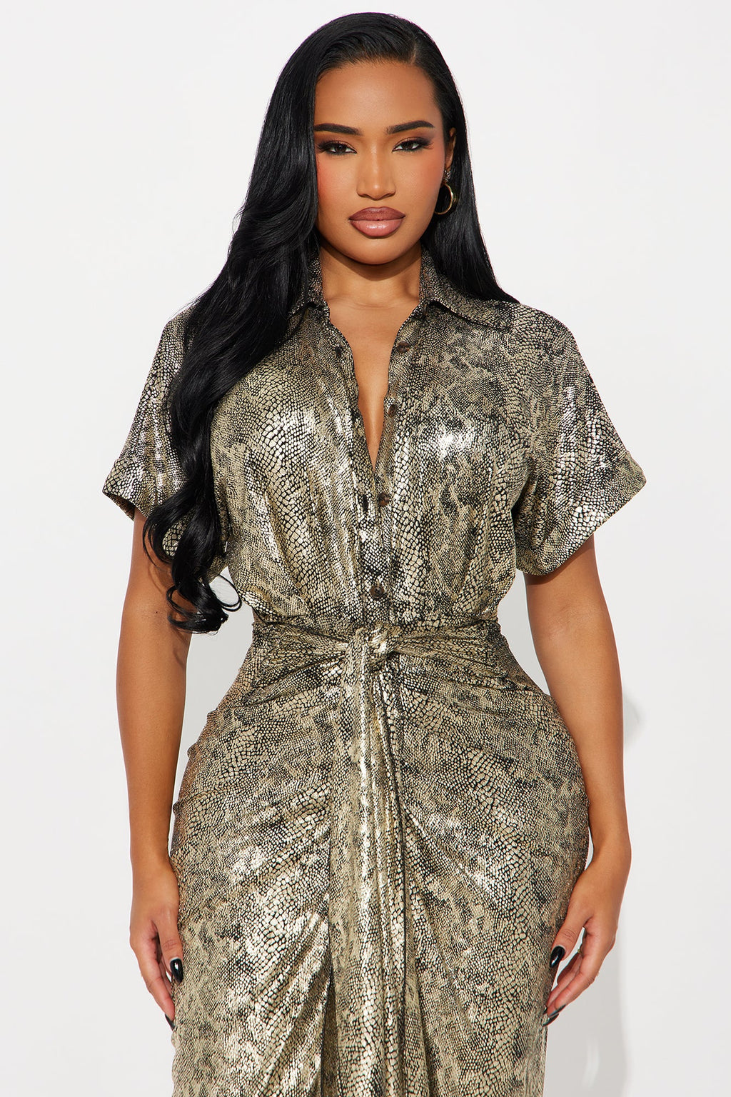 Bite Boss Snake Print Maxi Dress - Black/combo