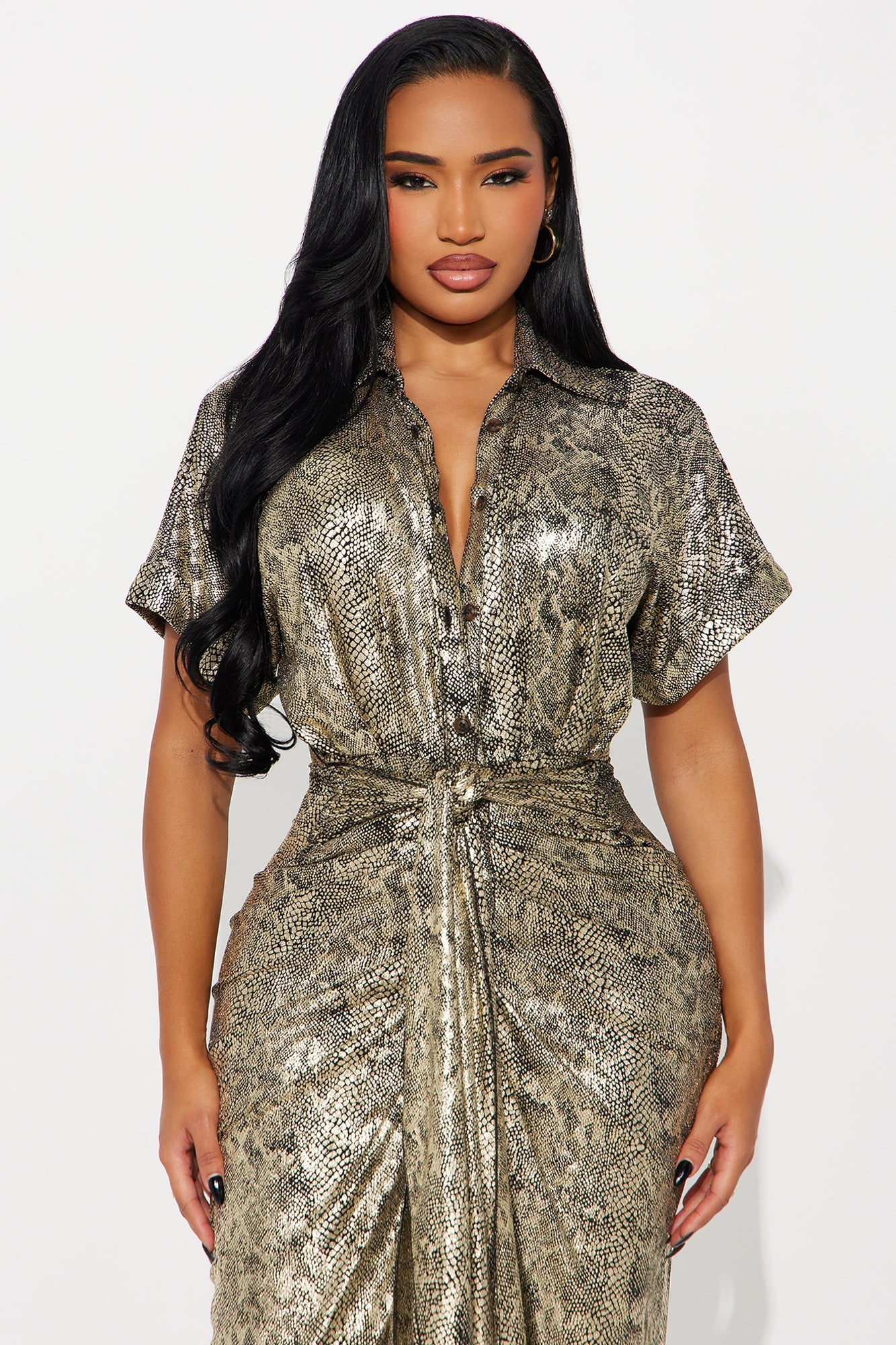 Bite Boss Snake Print Maxi Dress - Black/combo